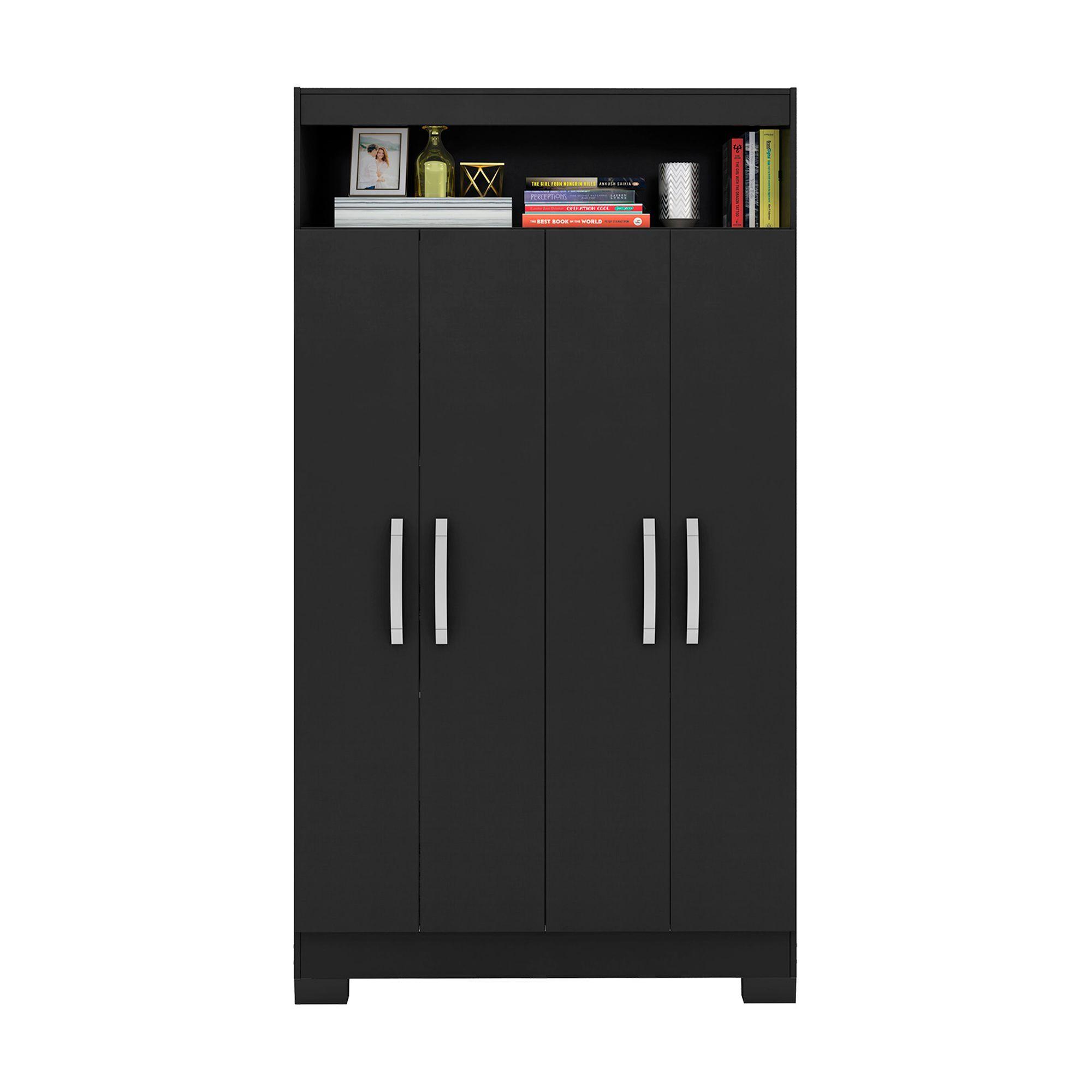 CLOSET 4 PUERTAS HOME MOBILI DANTI NEGRO-1