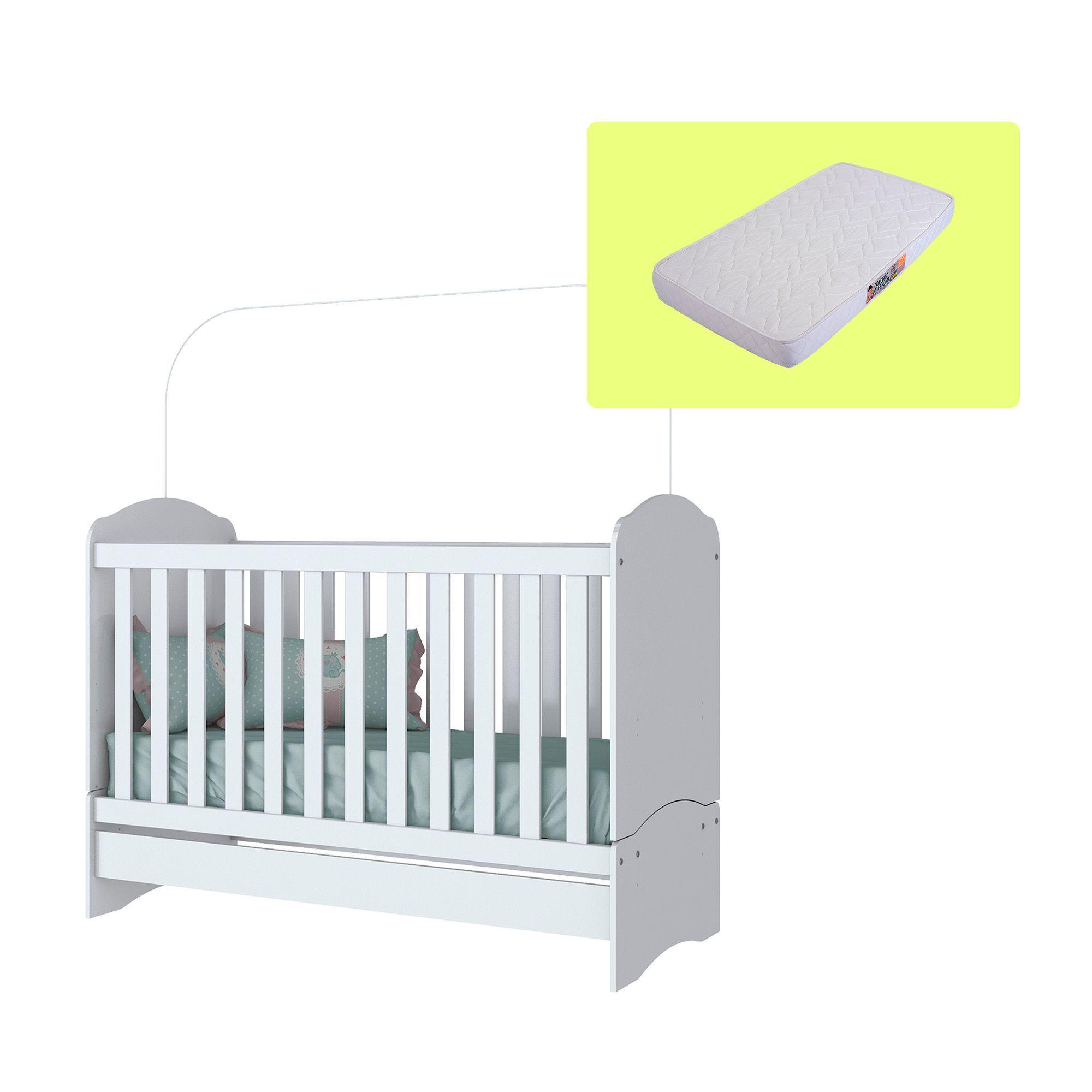CUNA CON COLCHÓN 2 EN 1 BLANCO BALA DE MENTA-0