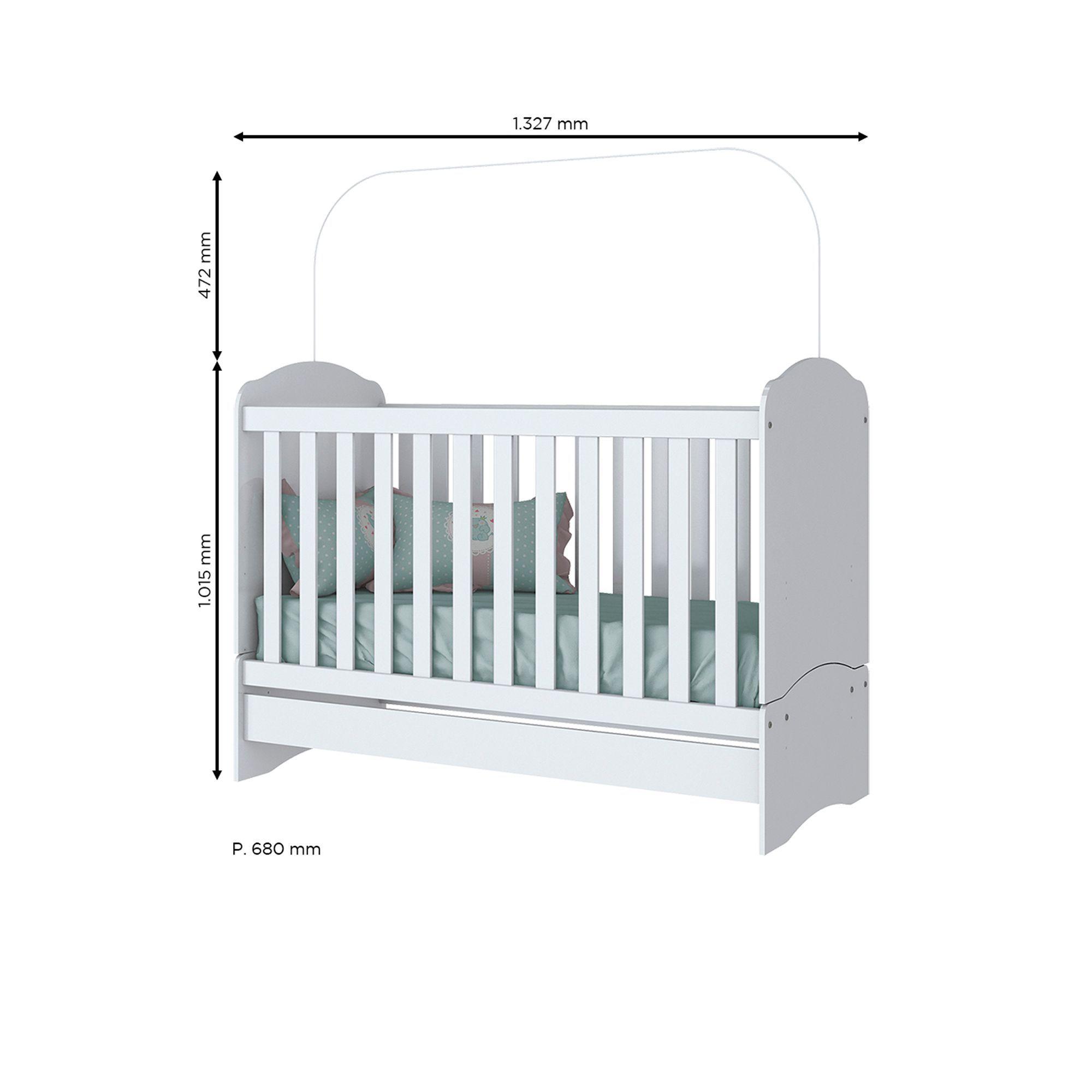 CUNA CON COLCHÓN 2 EN 1 BLANCO BALA DE MENTA-4