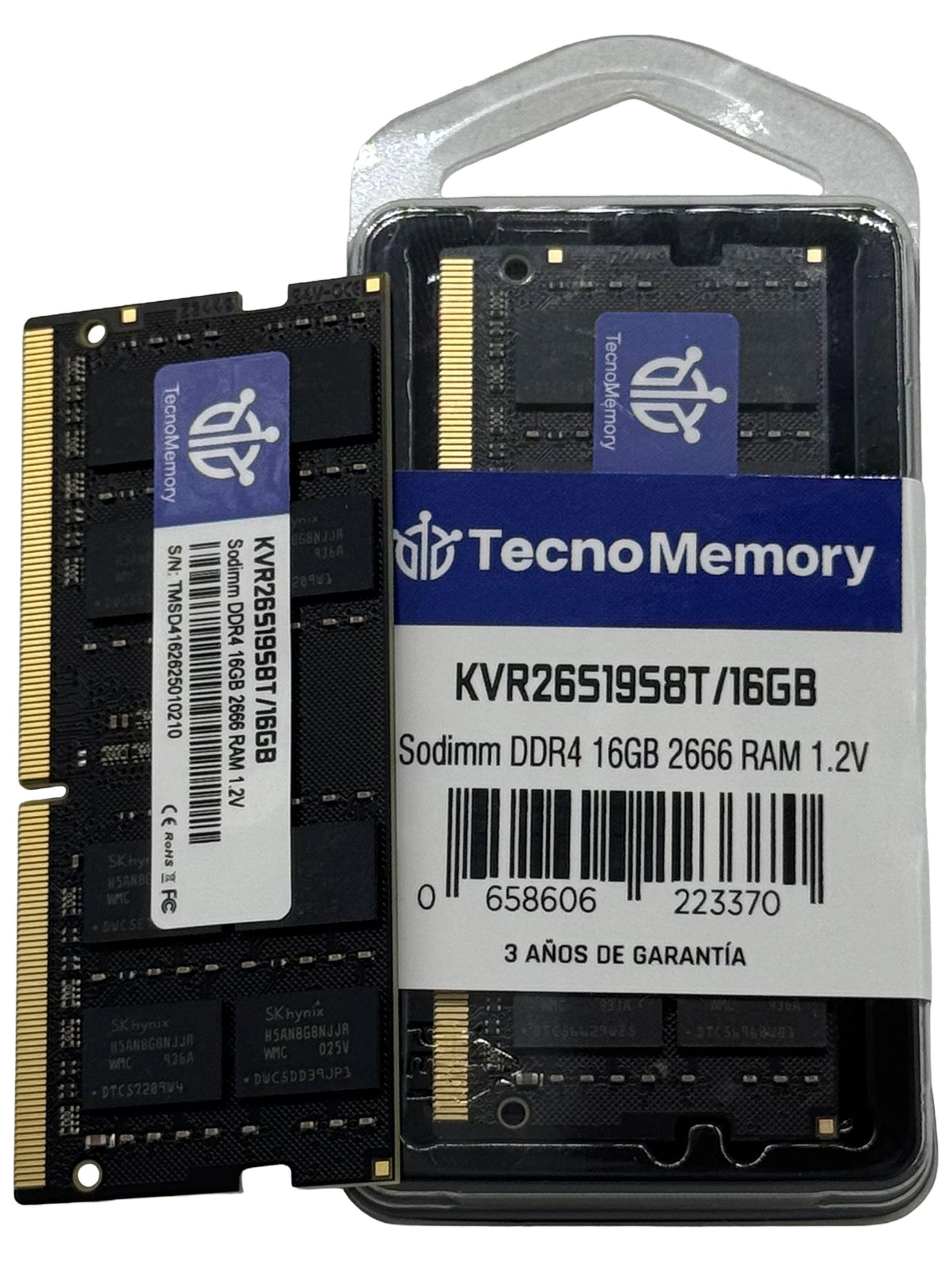 Memoria ram TecnoMemory Sodimm DDR4 16GB 2666Mhz KVR26S19S8T/16GB-2