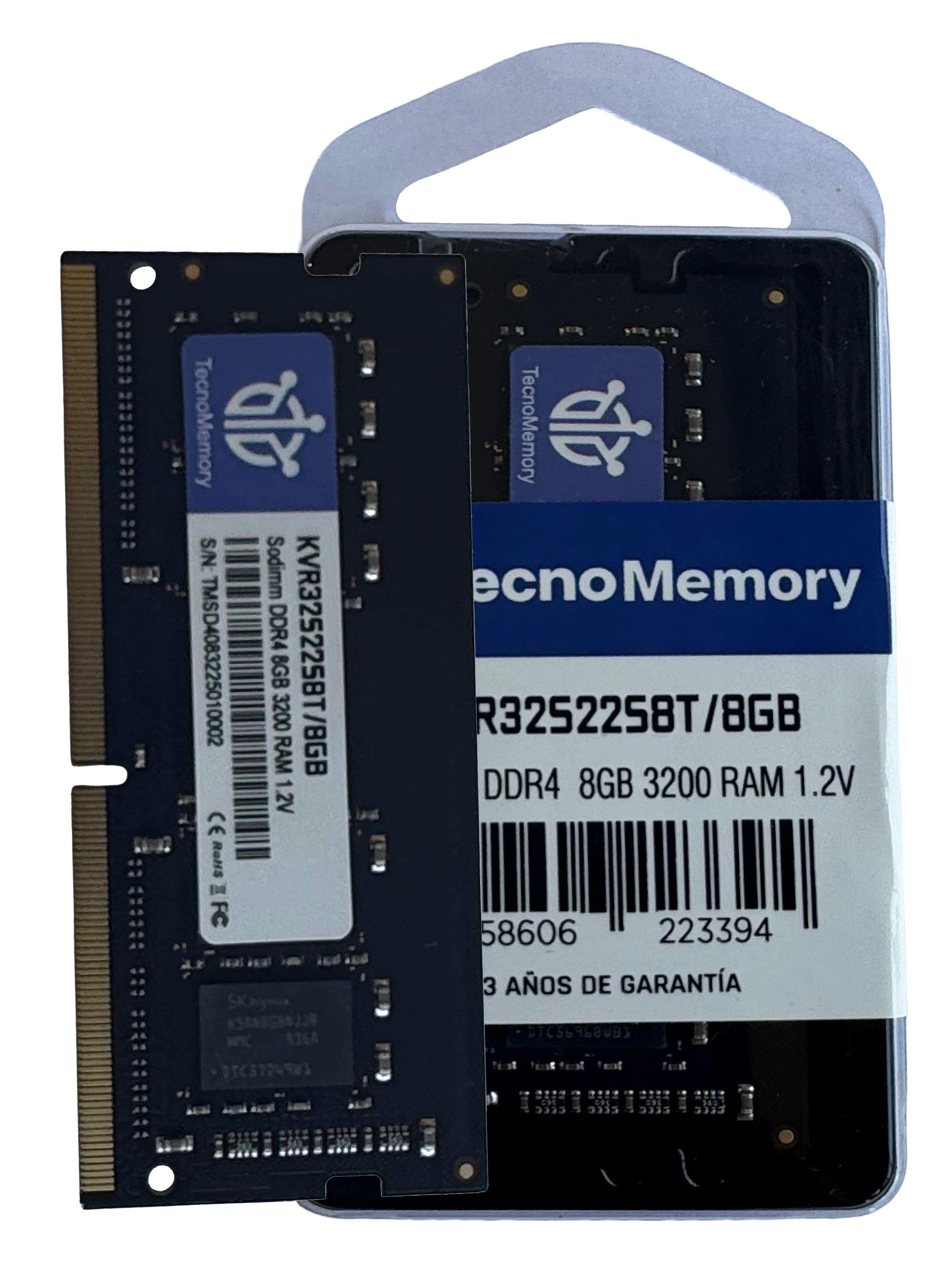 Memoria ram TecnoMemory Sodimm DDR4 8GB 3200Mhz KVR32S22S8T/8GB-3