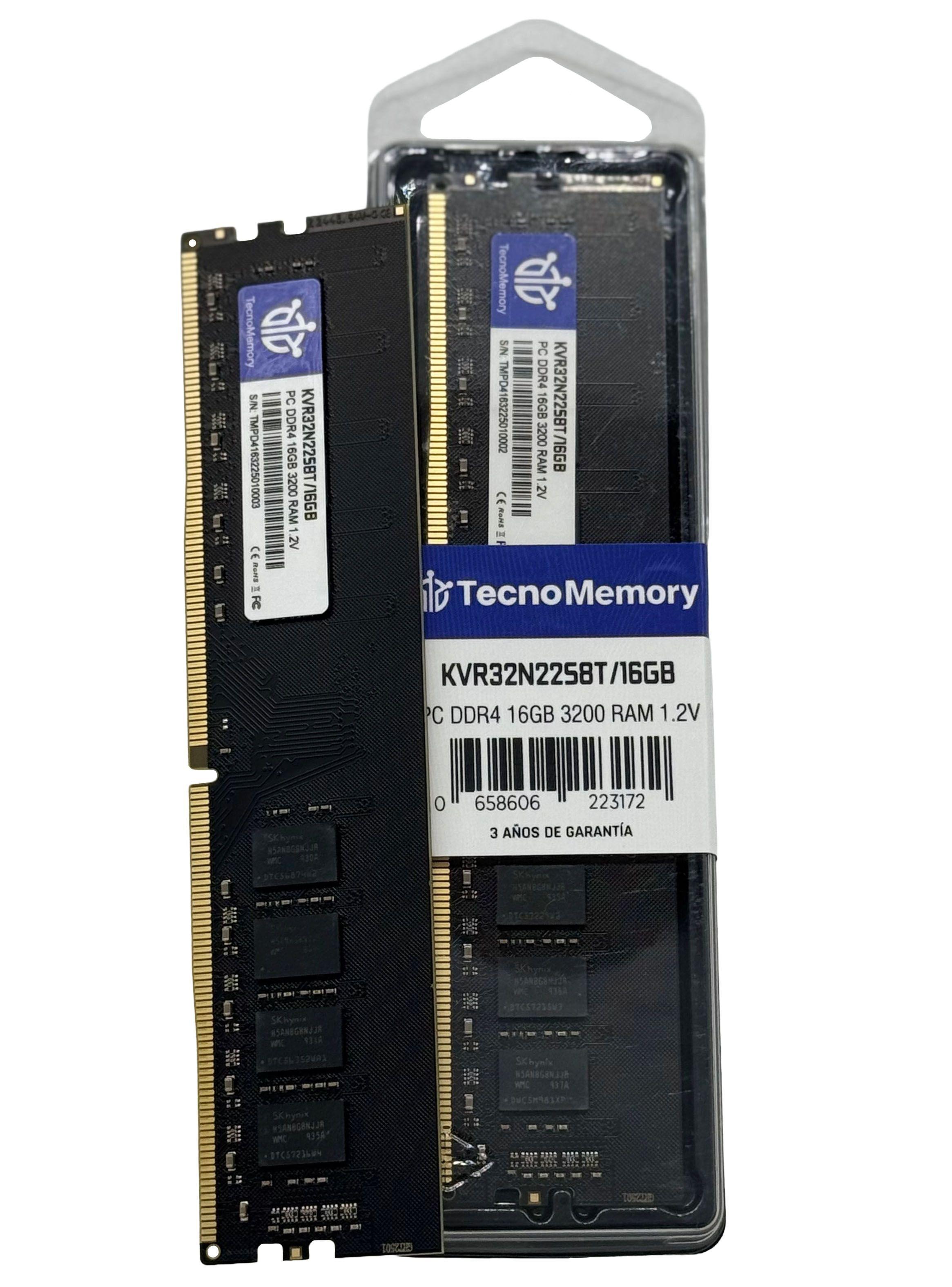 Memoria ram TecnoMemory PC DDR4 16GB 3200Mhz KVR32N22S8T/16GB-2