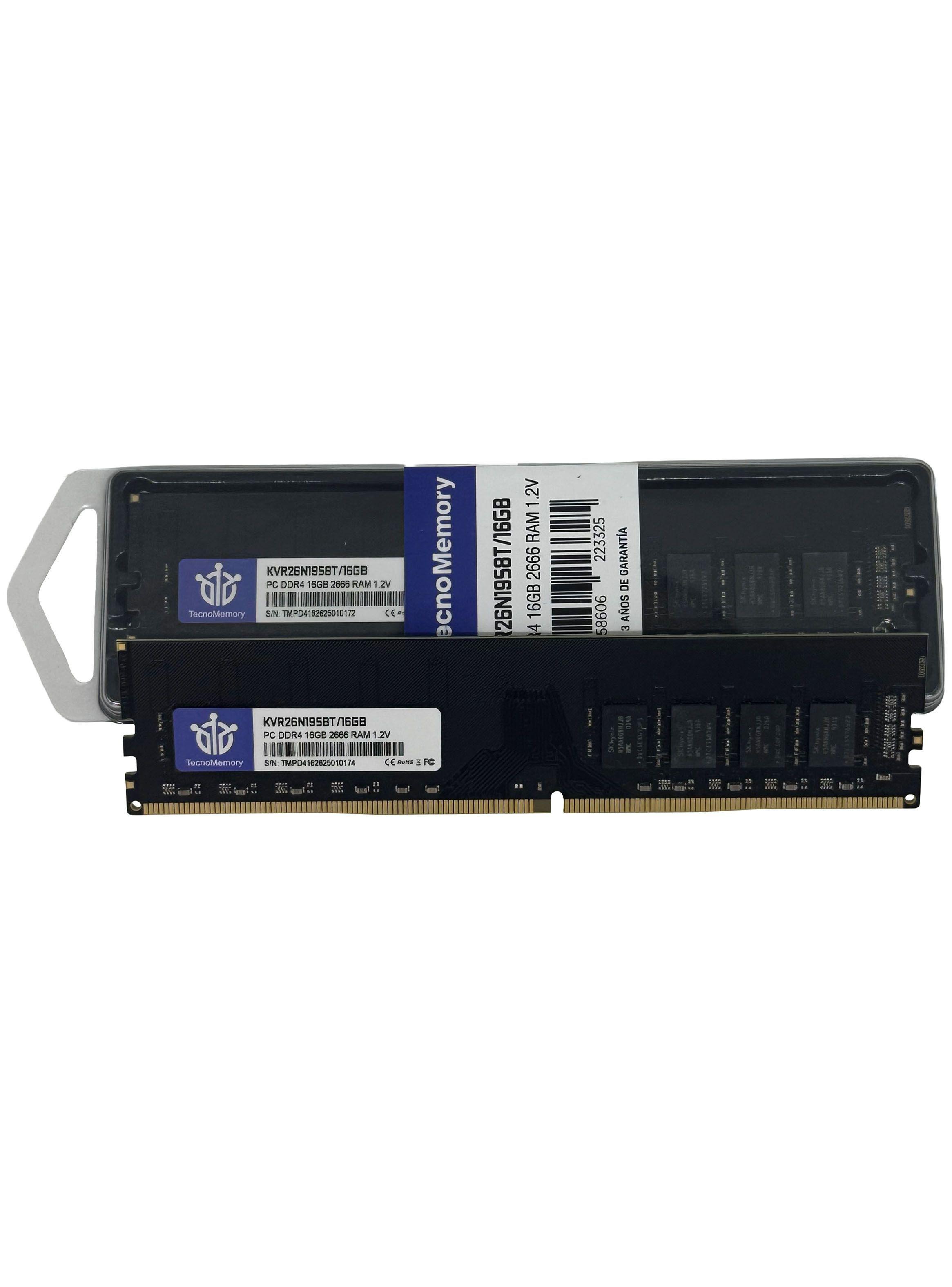 Memoria ram TecnoMemory PC DDR4 16GB 2666Mhz KVR26N19S8T/16GB-3