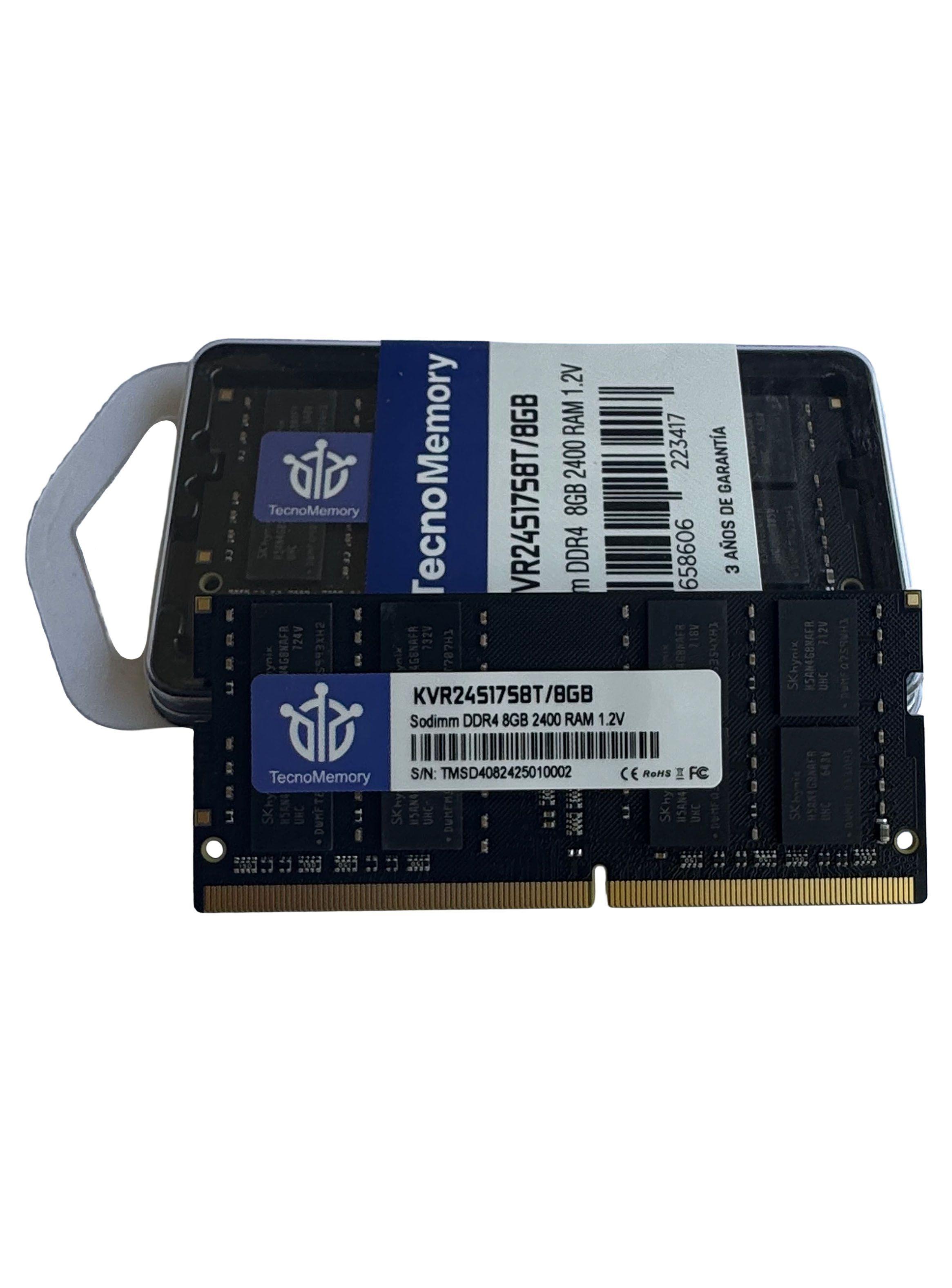 Memoria ram TecnoMemory Sodimm DDR4 8GB 2400Mhz KVR24S17S8T/8GB-2