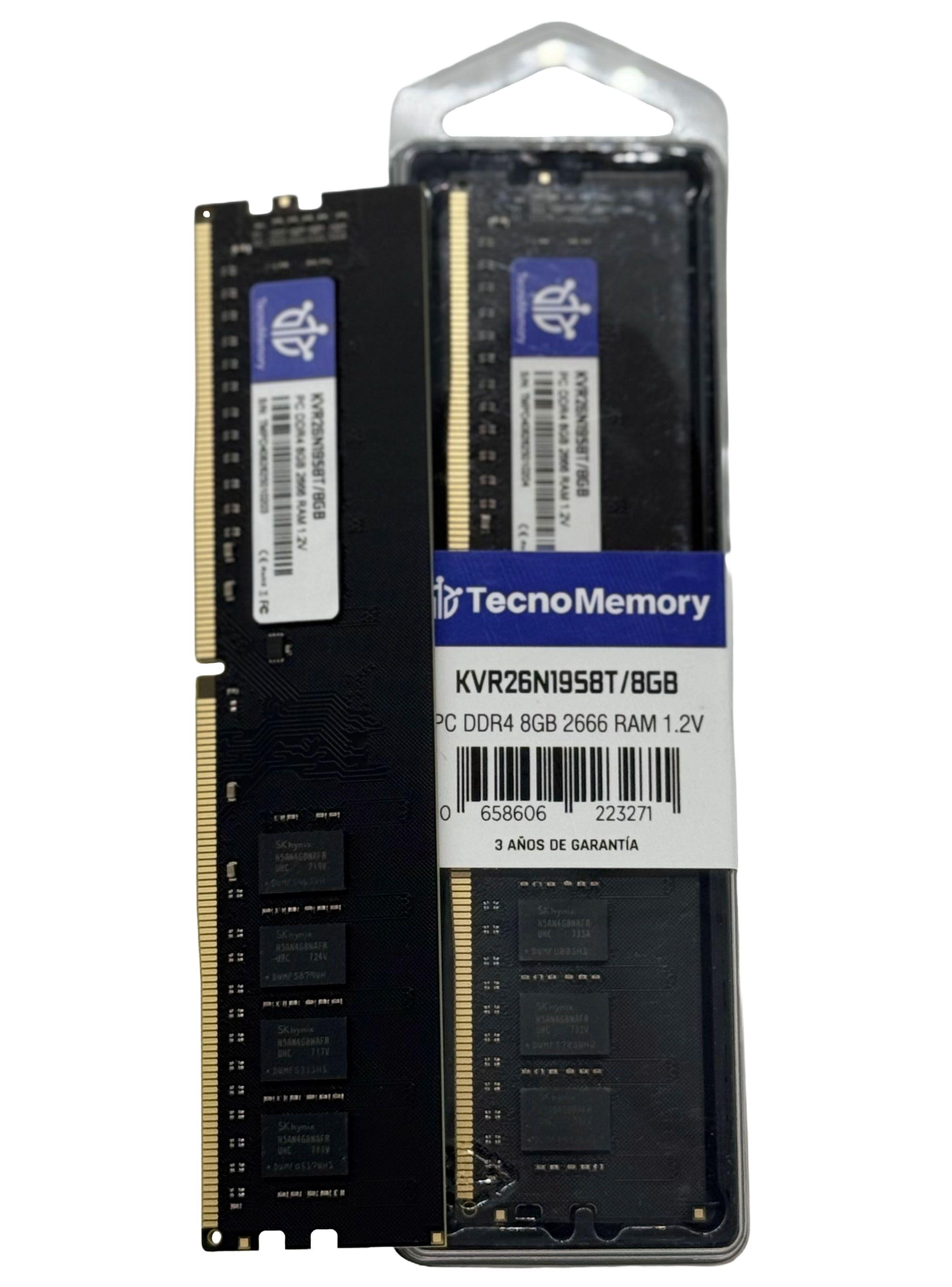 Memoria ram TecnoMemory PC DDR4 8GB 2666Mhz KVR26N19S8T/8GB-2
