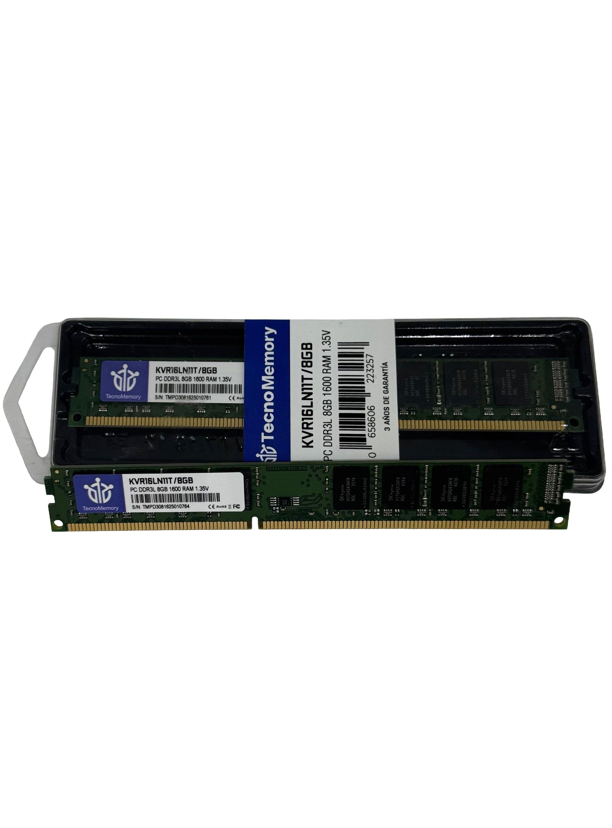 Memoria ram TecnoMemory PC DDR3L 8GB 1600Mhz 1.35v KVR16LN11T/8GB-3