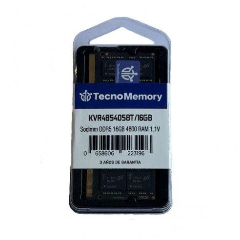 Memoria ram TecnoMemory Sodimm DDR5 16GB 4800Mhz KVR48S40S8T/16GB-0
