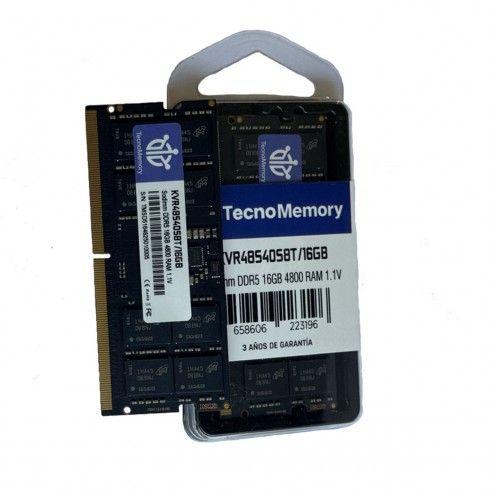Memoria ram TecnoMemory Sodimm DDR5 16GB 4800Mhz KVR48S40S8T/16GB-2