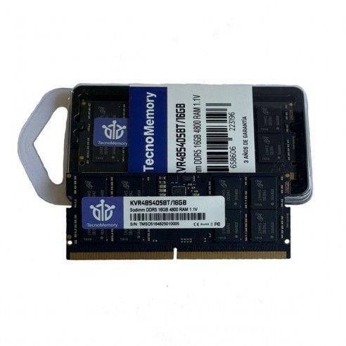 Memoria ram TecnoMemory Sodimm DDR5 16GB 4800Mhz KVR48S40S8T/16GB-3