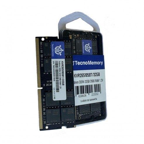 Memoria ram TecnoMemory Sodimm DDR4 32GB 2666Mhz KVR26S19D8T/32GB-2