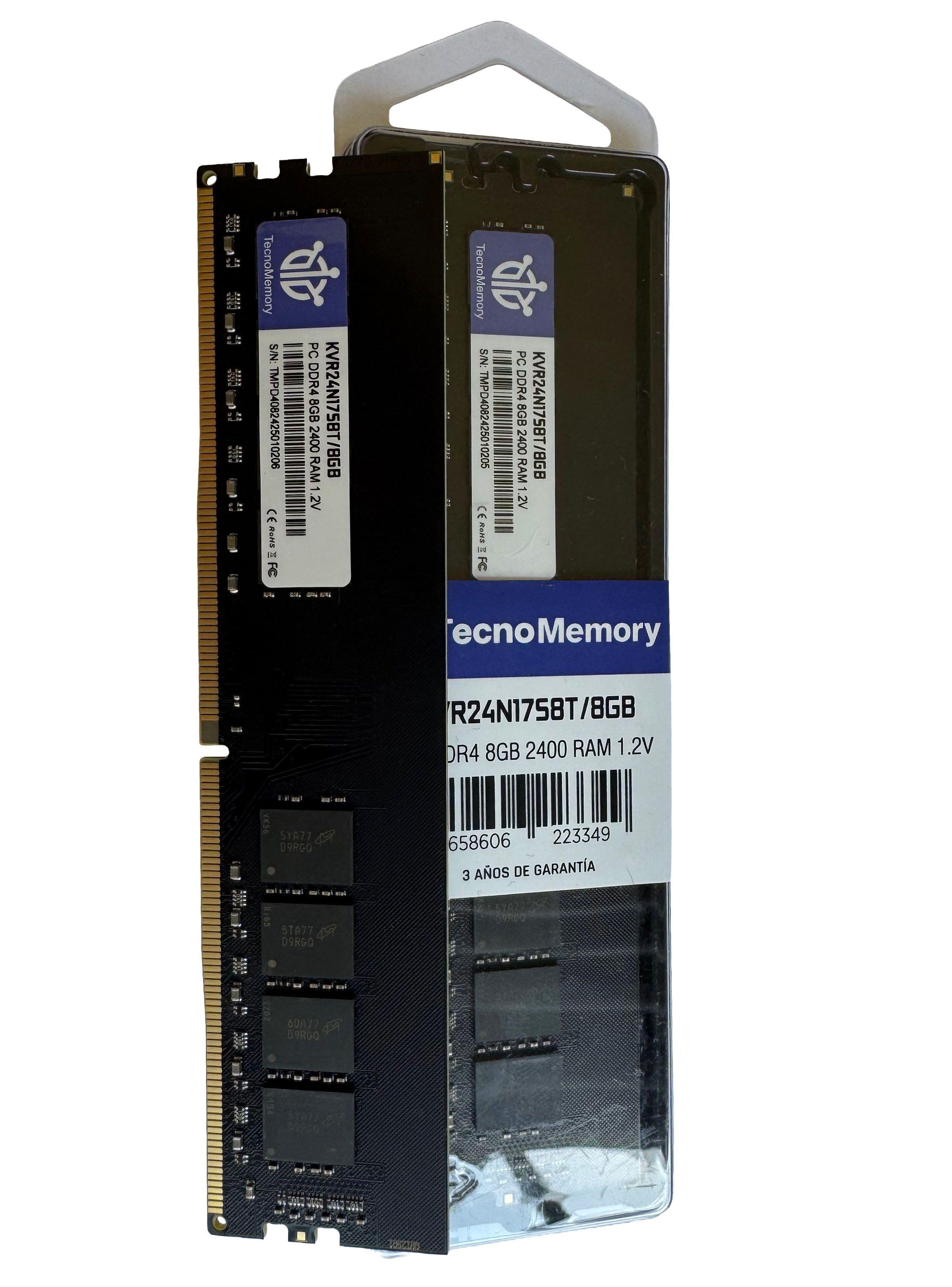 Memoria ram TecnoMemory PC DDR4 8GB 2400Mhz KVR24N17S8T/8GB-2