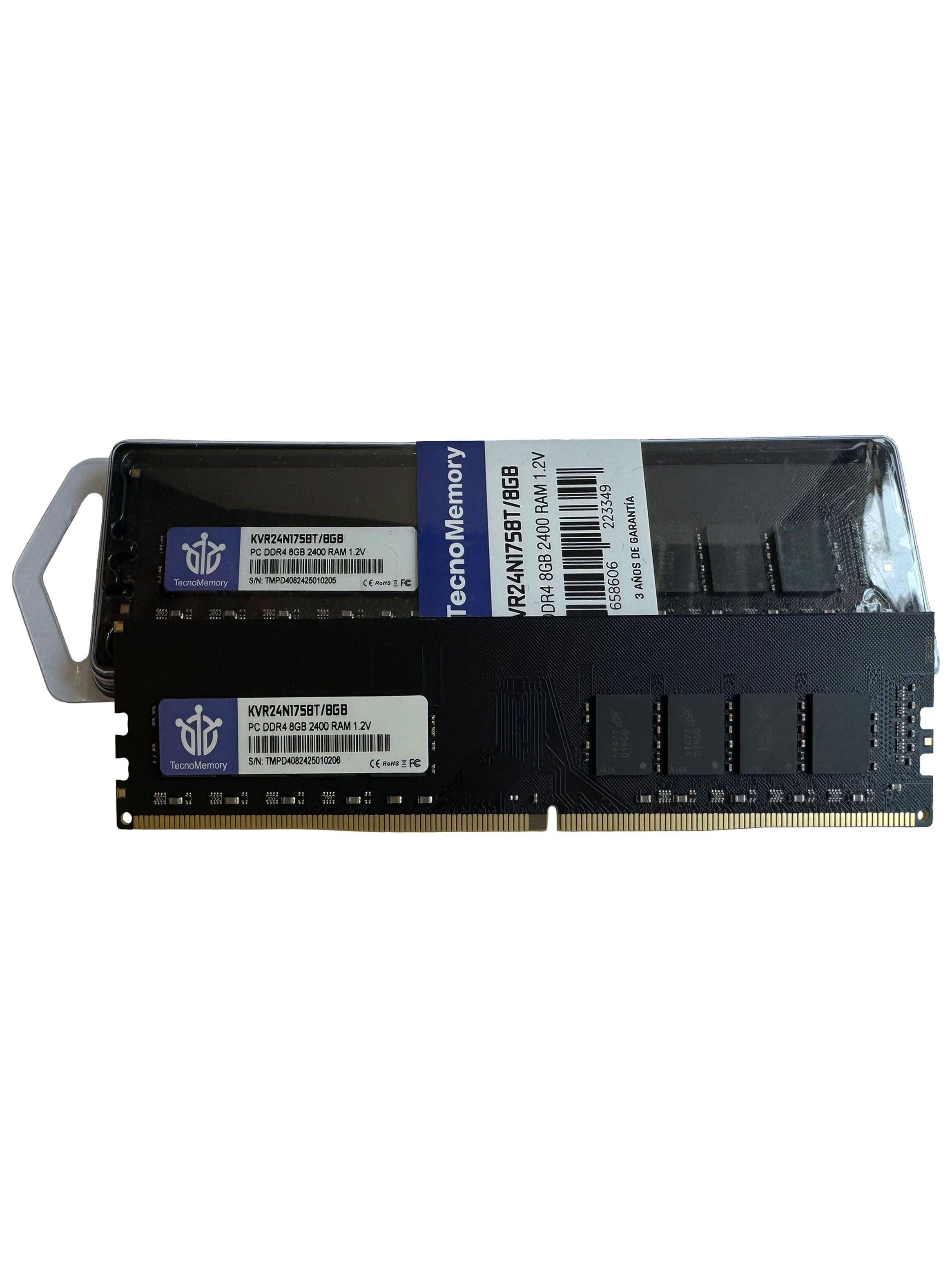 Memoria ram TecnoMemory PC DDR4 8GB 2400Mhz KVR24N17S8T/8GB-3