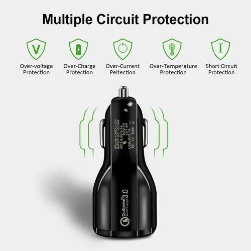 Cargador De Auto Turbo USB Carga Rápida Dual 12v Metálico-3