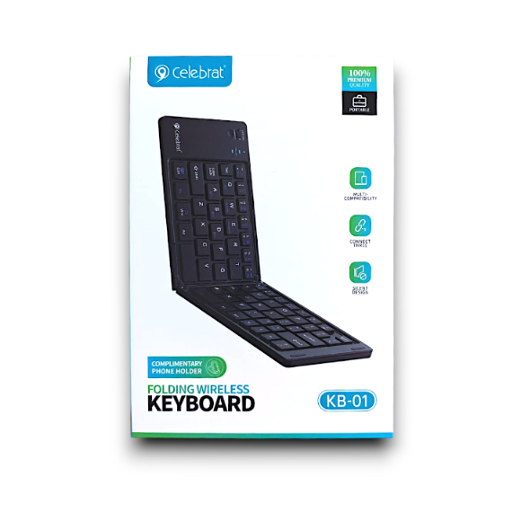 Teclado Bluetooth Plegable Celebrat KB-01 para Tablet Celular y PC-2