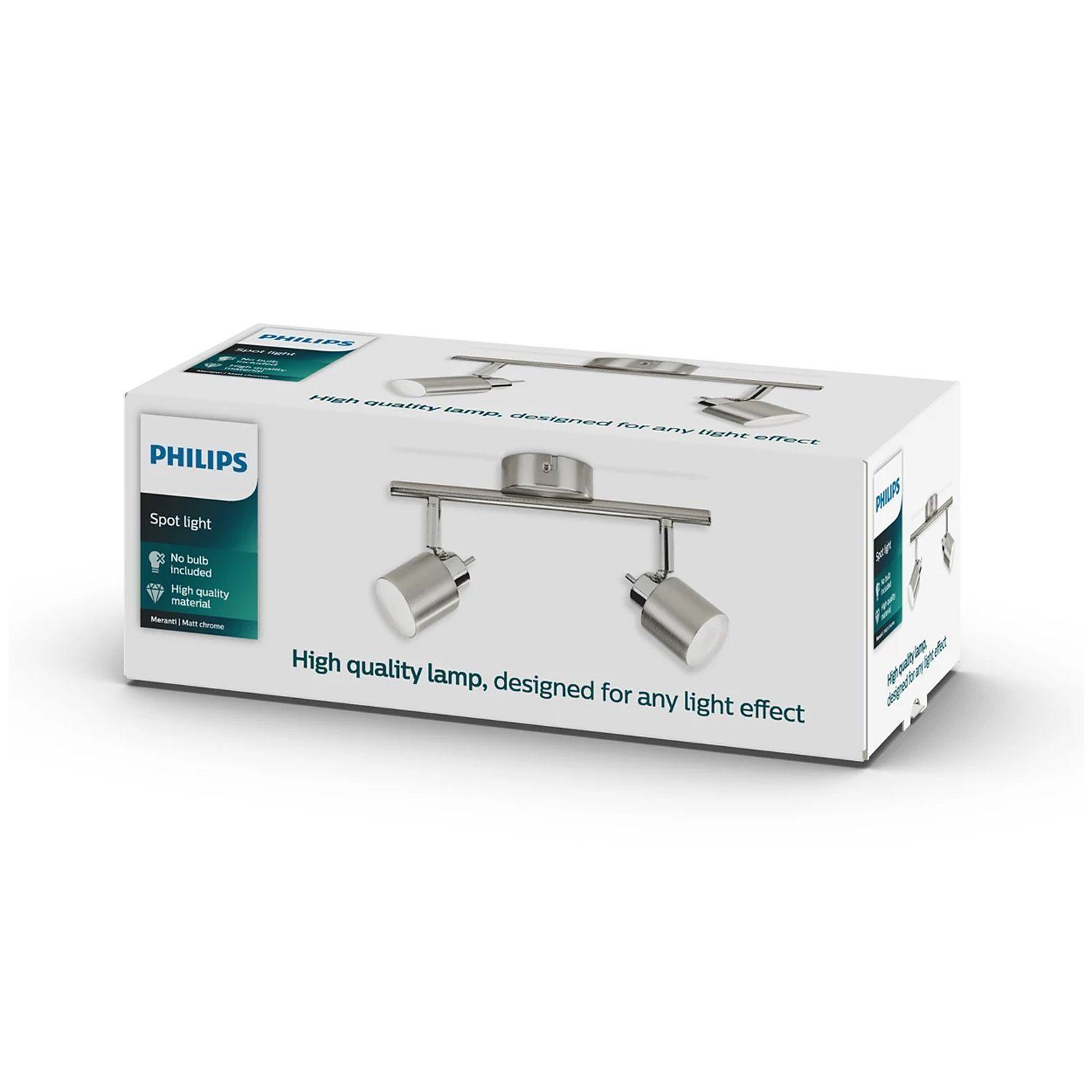 Foco Philips Meranti Spotlight Gris x2 GU10 Incluye Ampolletas  Fría -1