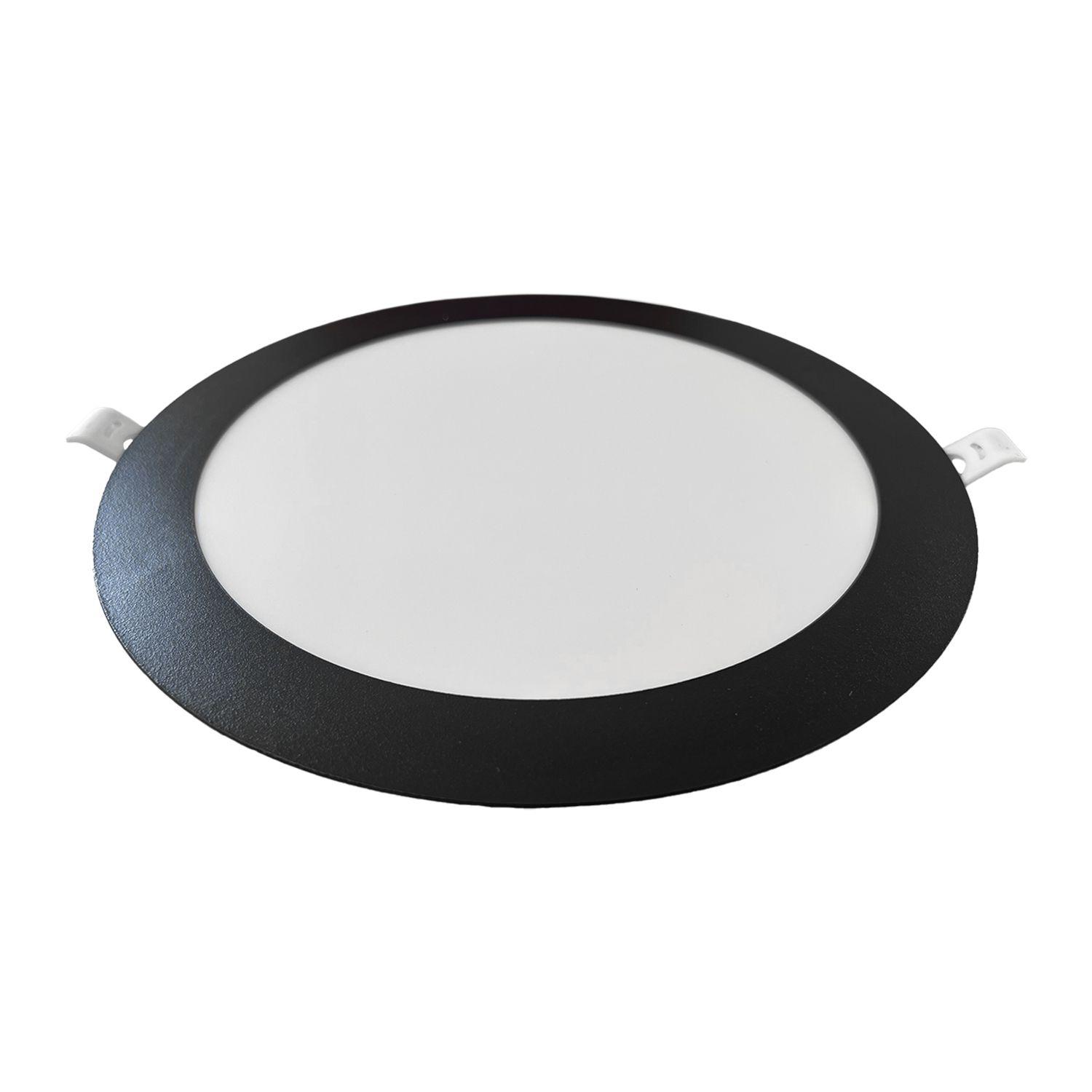 Panel Redondo LED Embutido Negro 18W - Cálido-5
