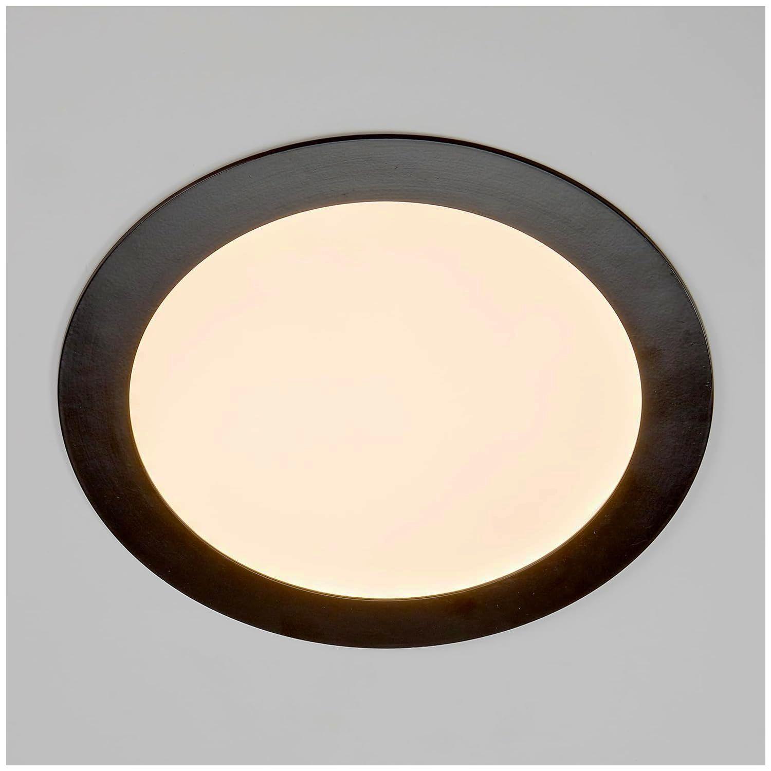 Panel Redondo LED Embutido Negro 18W - Cálido-6