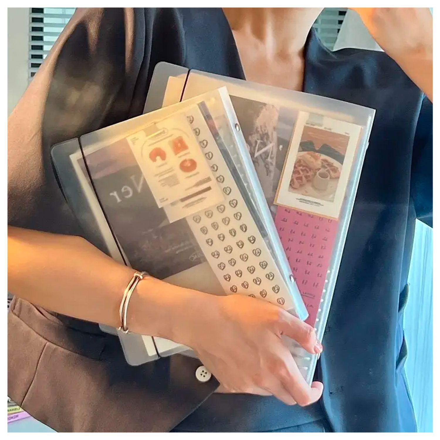 Libreta Anillada Tipo Binder A5 Cuadros + Recarga 100 Hojas-4