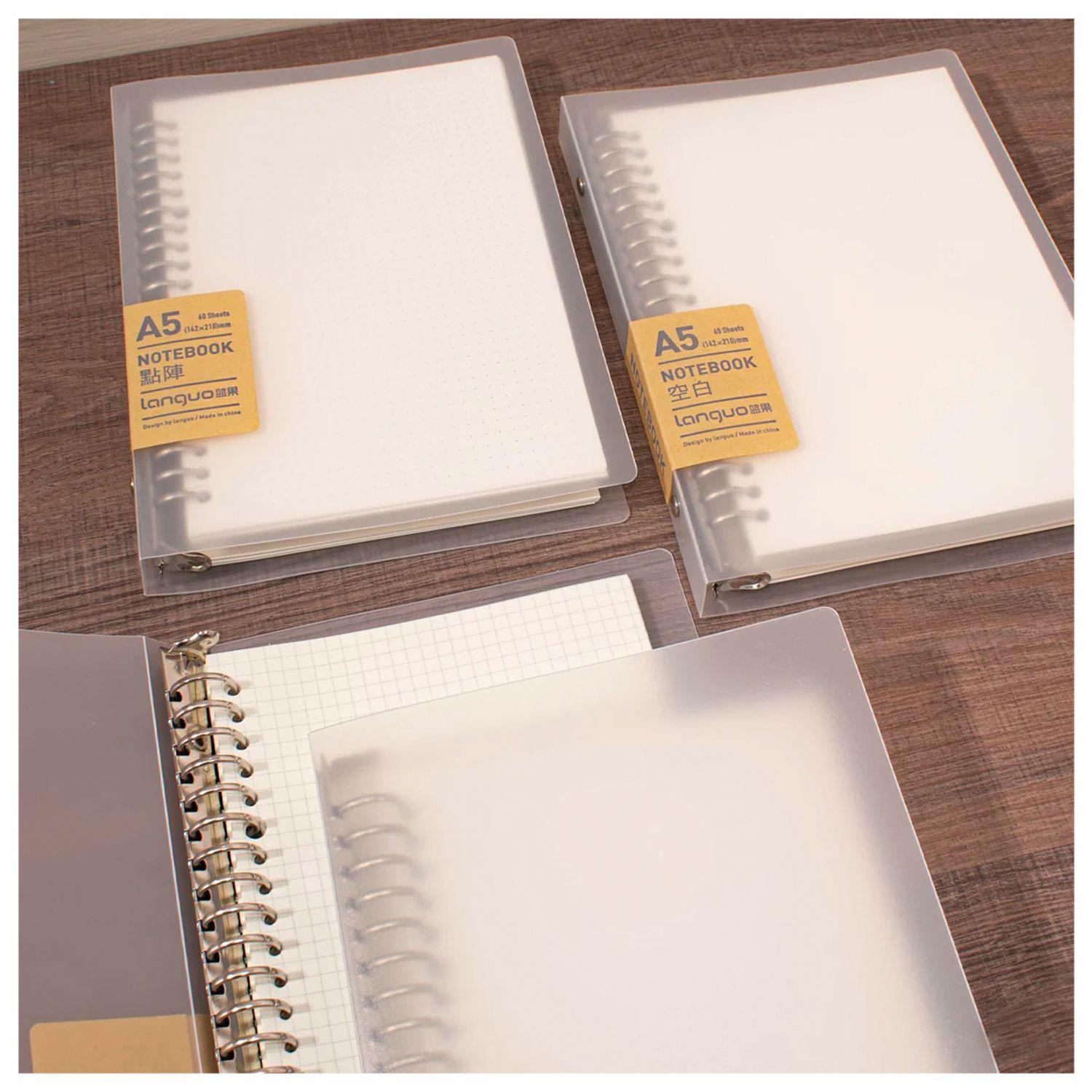 Libreta Anillada Tipo Binder A5 Cuadros + Recarga 100 Hojas-5