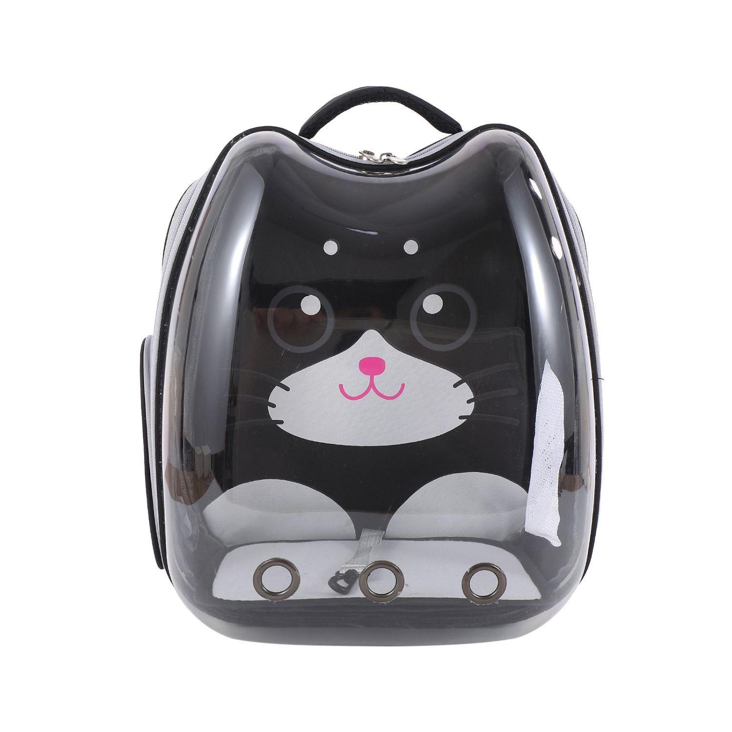 Mochila Transportadora Transparente Diseño de Gato Rojo-9