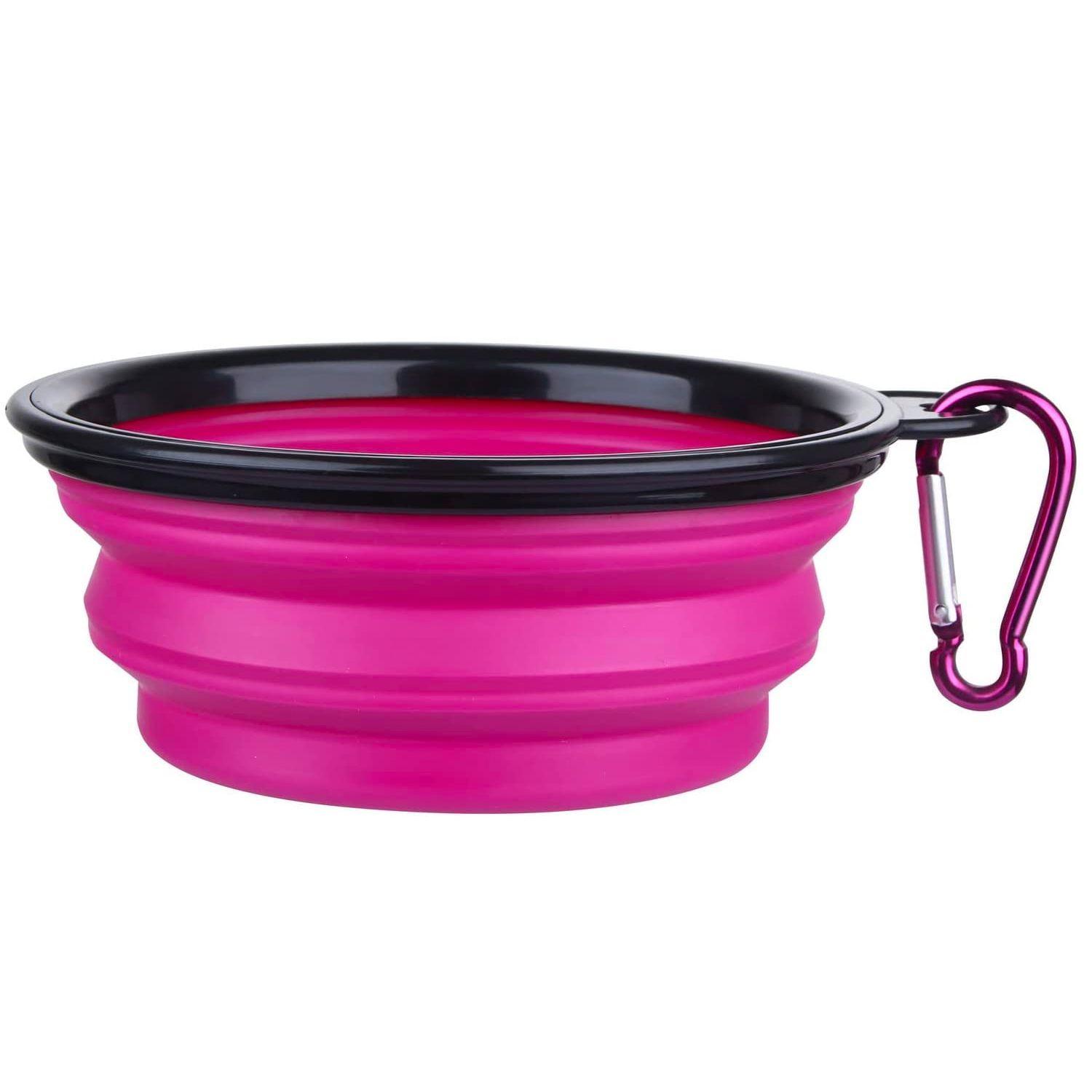 Plato Plegable de Paseo Para Mascotas Grande Rosado-10