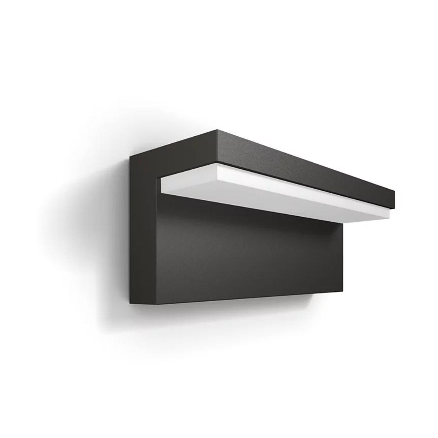 Aplique LED Exterior "Bustan" Negro Philips 9W Cálido-0