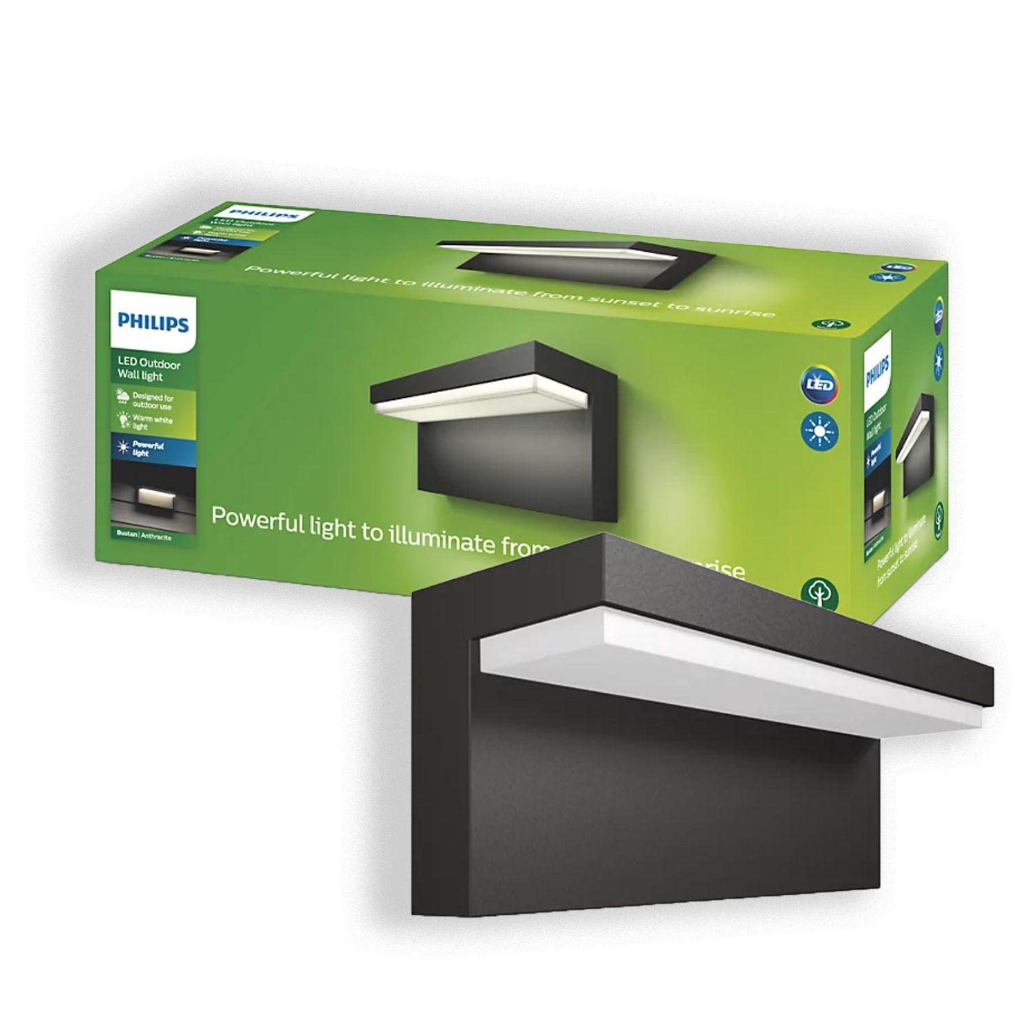 Aplique LED Exterior "Bustan" Negro Philips 9W Cálido-2