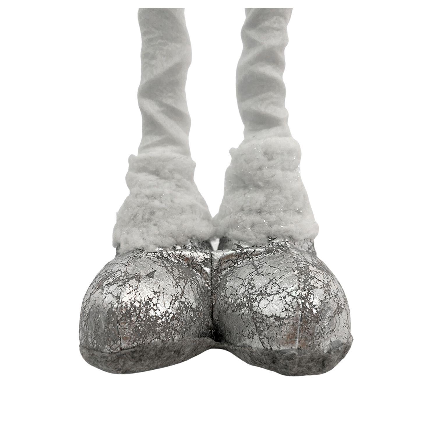 Pascuero Navidad Patas Largas Plateado 35 cm-4