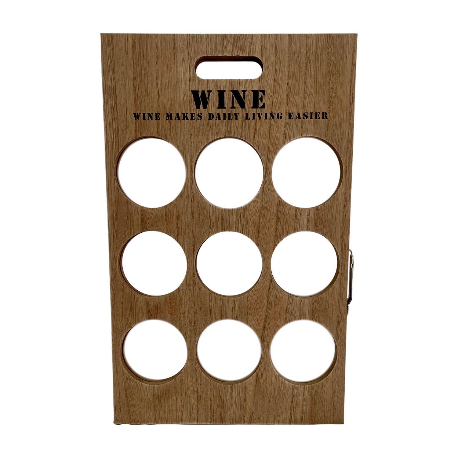Organizador De Vinos De Madera 9 Divisiones-4