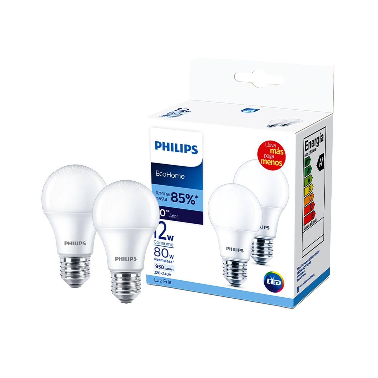 Pack 4 Ampolletas Philips Eco Home Led Bulb 12W E27 - Frío-2