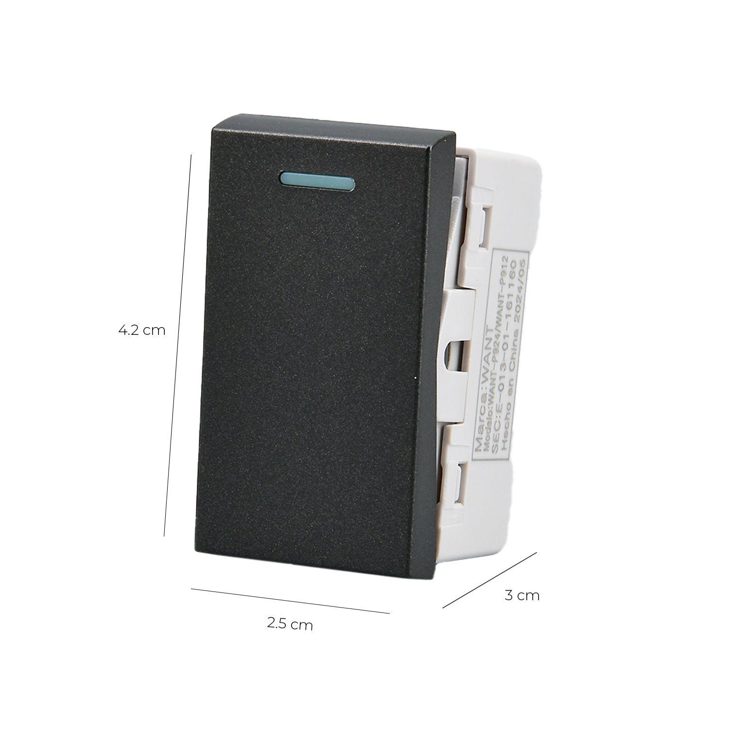 Pack 20 Módulo Interruptor Metálico 9/24 250V - Negro-2