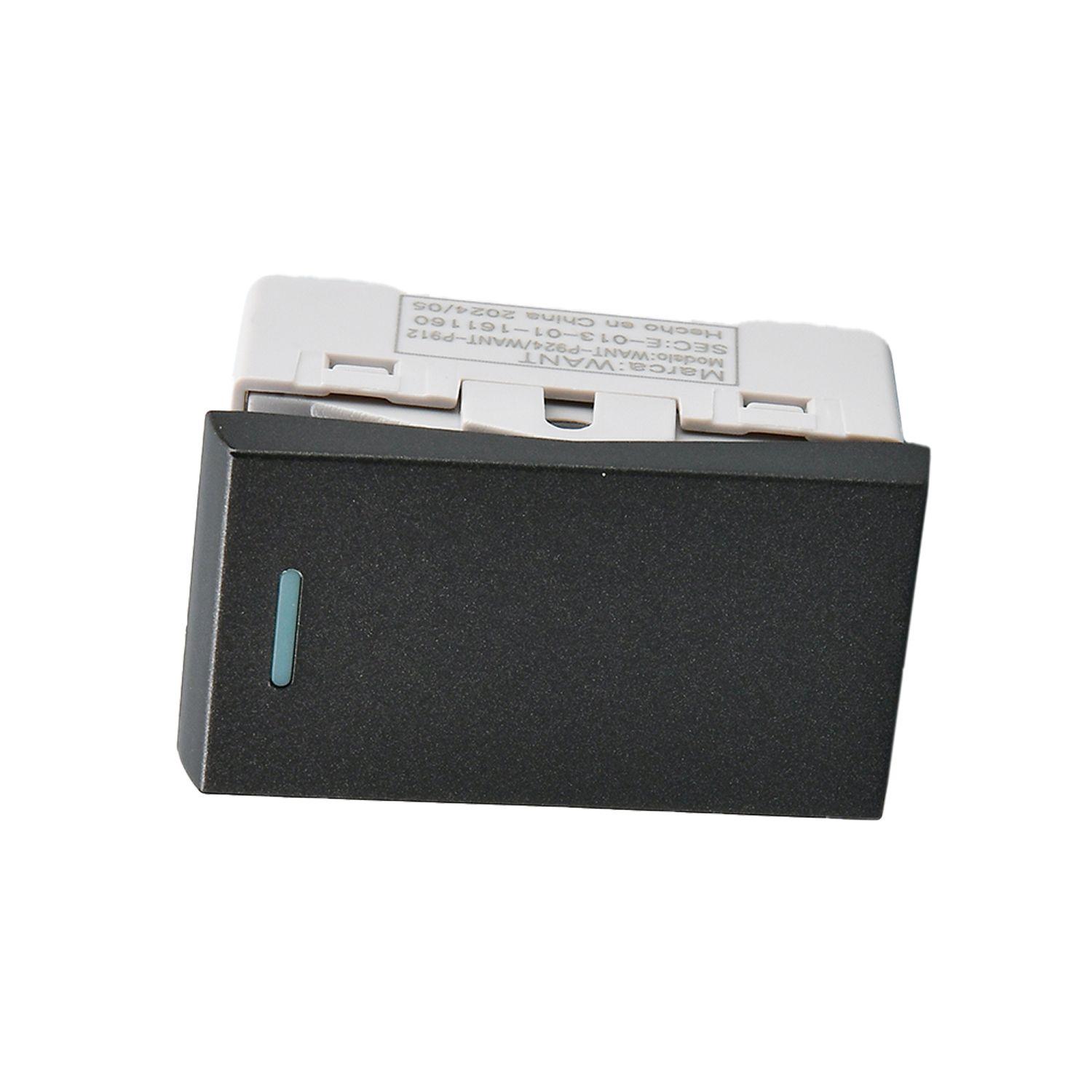 Pack 20 Módulo Interruptor Metálico 9/24 250V - Negro-3