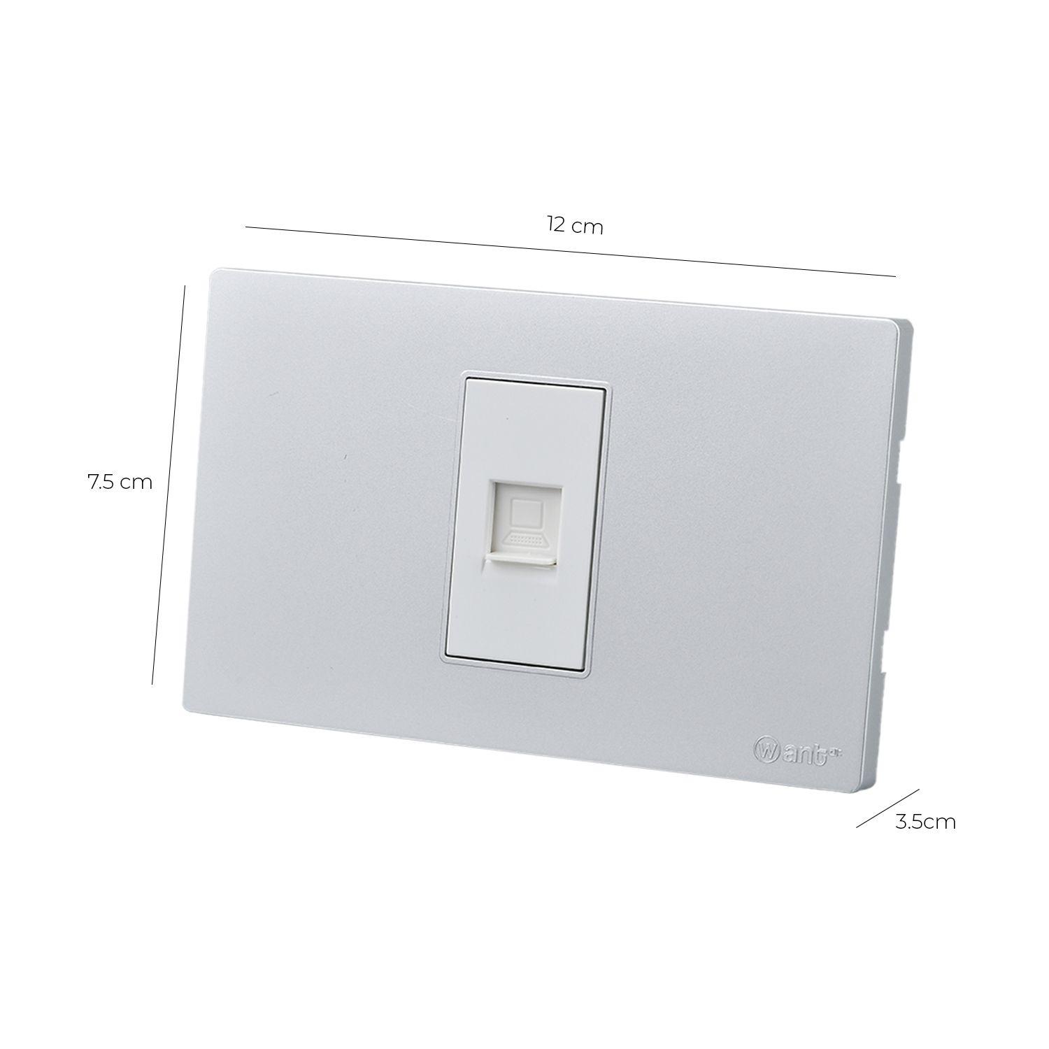 Pack 10 Toma Internet Metálico RJ65 - Gris - Blanco-2