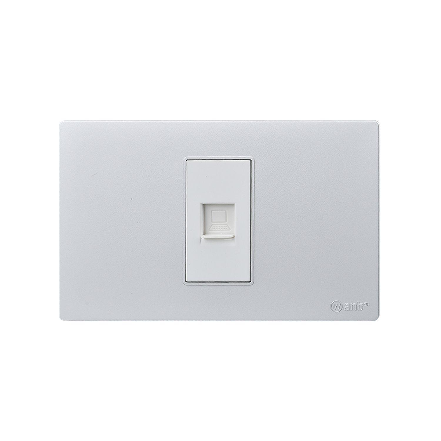 Pack 10 Toma Internet Metálico RJ65 - Gris - Blanco-3