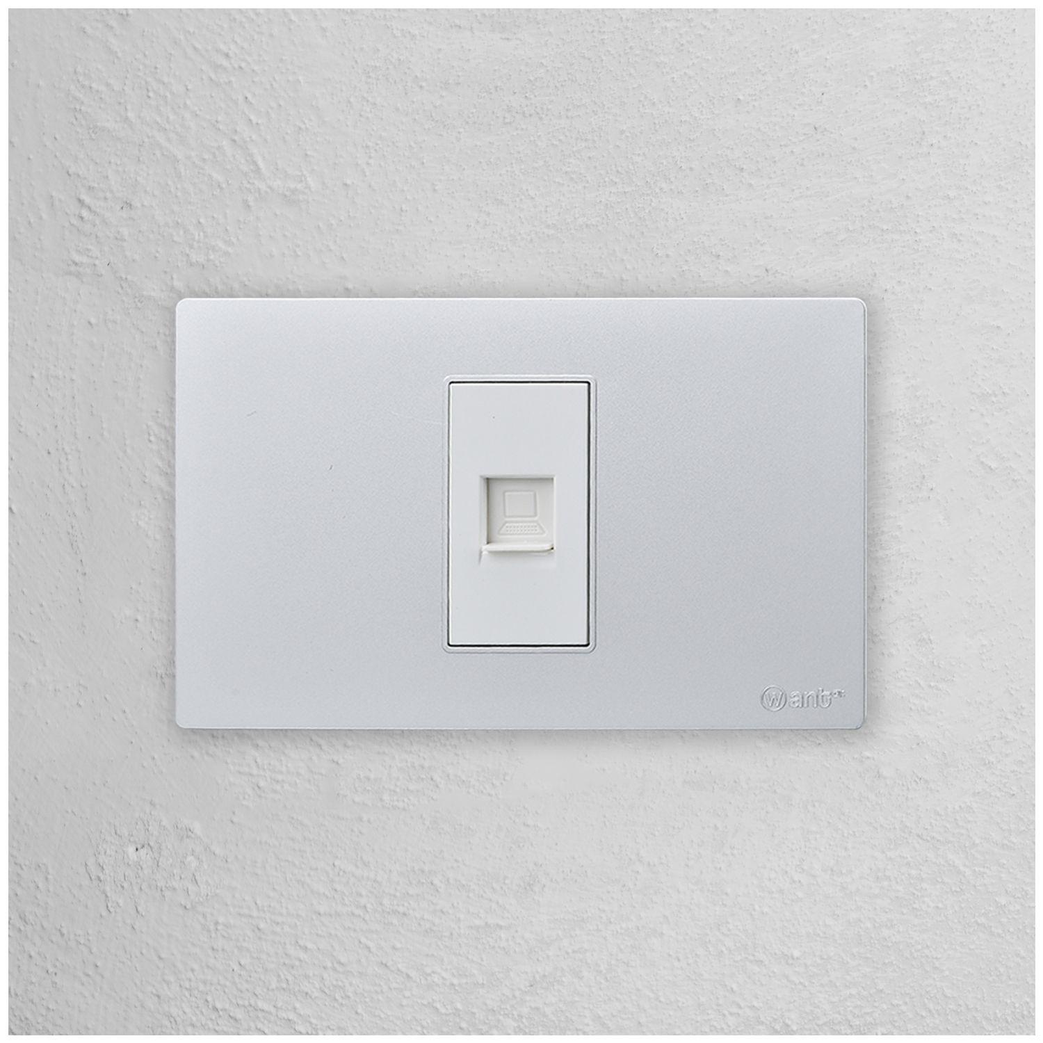 Pack 10 Toma Internet Metálico RJ65 - Gris - Blanco-6
