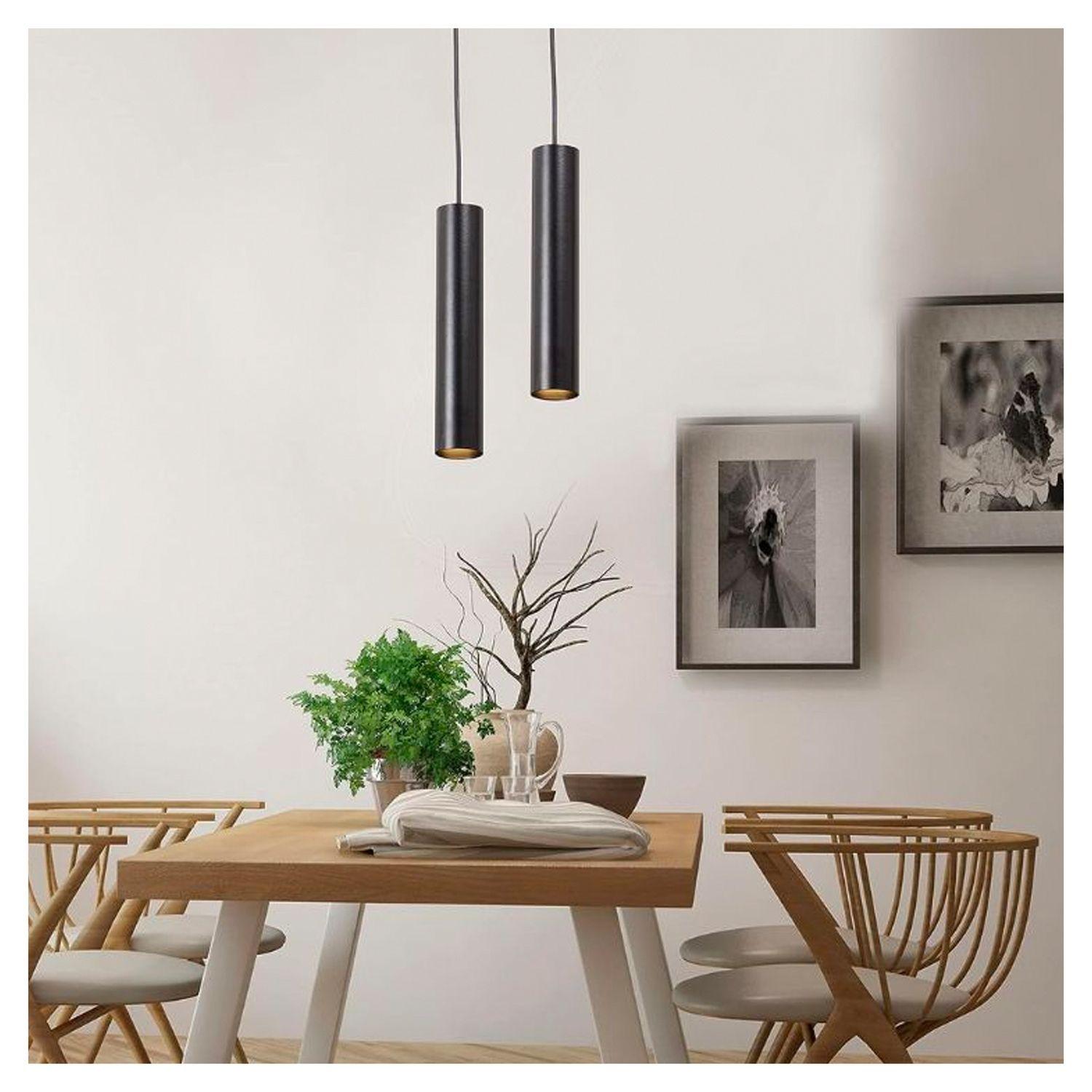 Lámpara Colgante A Riel Diseño Tubo Enif GU-10 Negro-5