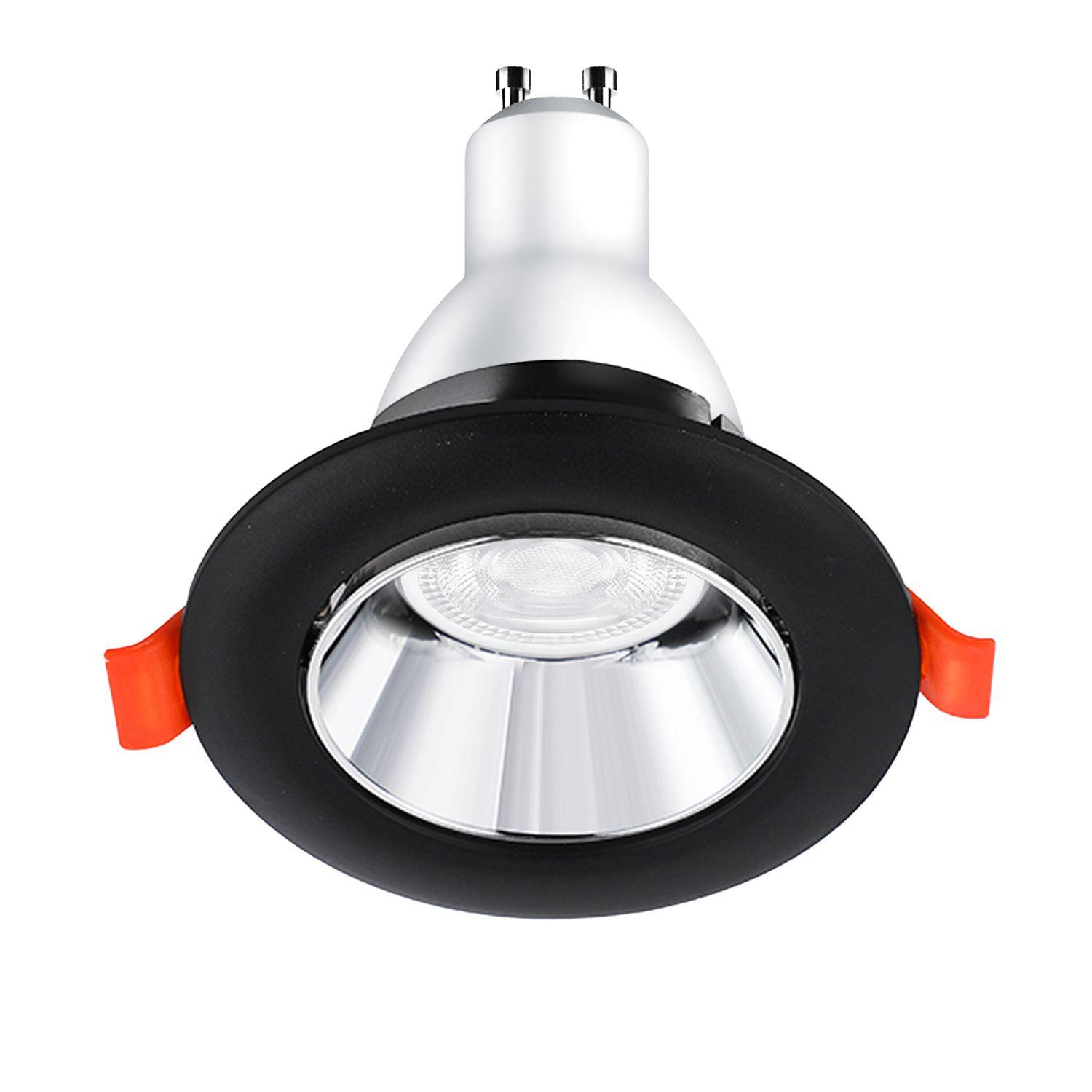 Foco Spot Porta GU-10 "LED Track Light" 9 cm - Negro/Plateado-3
