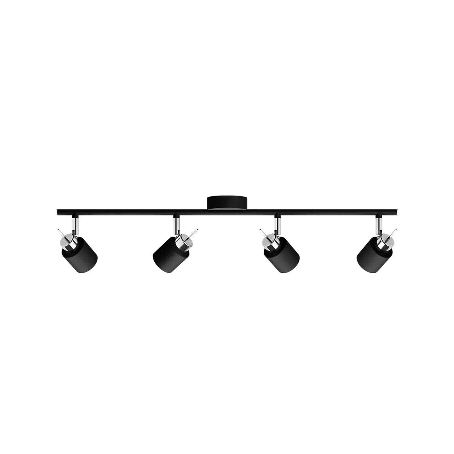 Foco Philips Meranti Spotlight Negro x4 GU10 Incluye Ampolletas Cálida -2