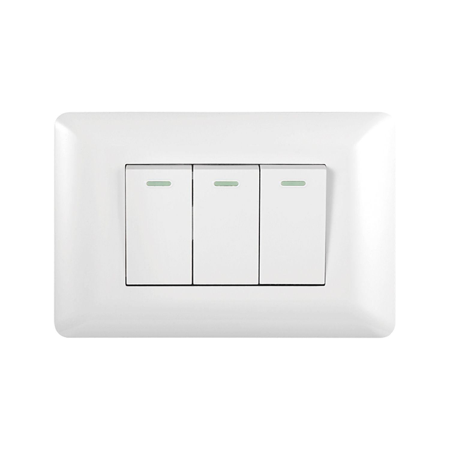 Pack 5 Interruptor Triple 9/12 10A 250V Blanco-1