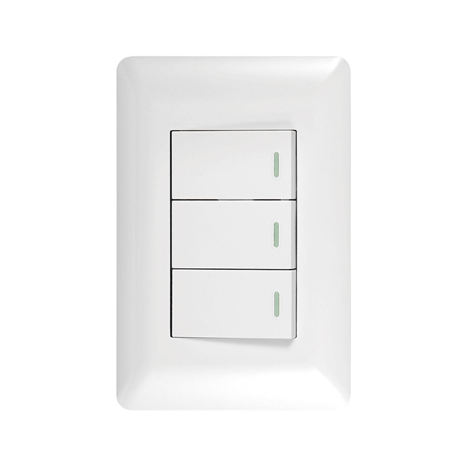Pack 5 Interruptor Triple 9/12 10A 250V Blanco-2