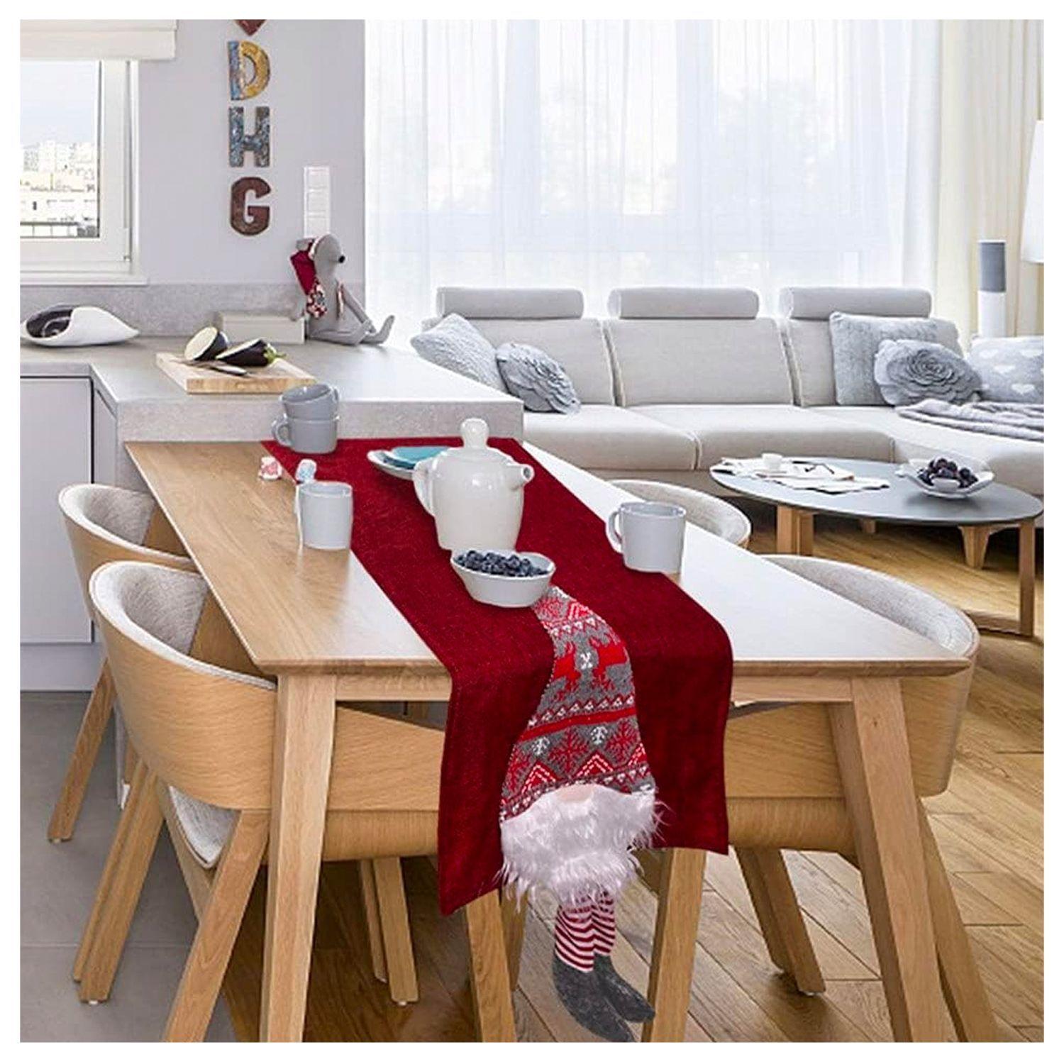 Camino de mesa Diseño Navidad Gris - Rojo-4