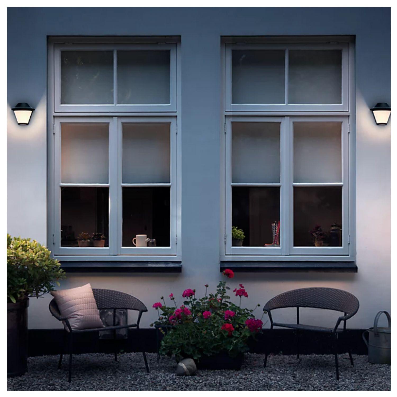 Aplique LED Exterior «Serres» Negro Philips Ampolleta Fría-5