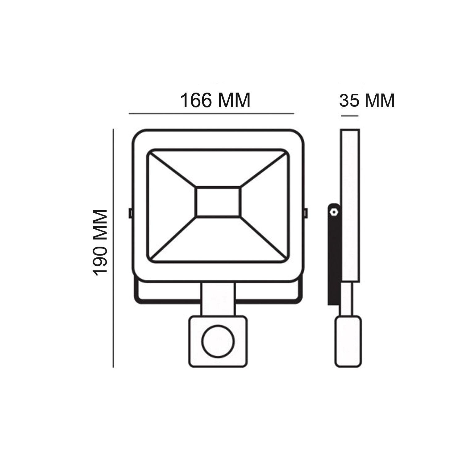 Foco Proyector De Área LED Light Thin Con Sensor 50W - Frío-3