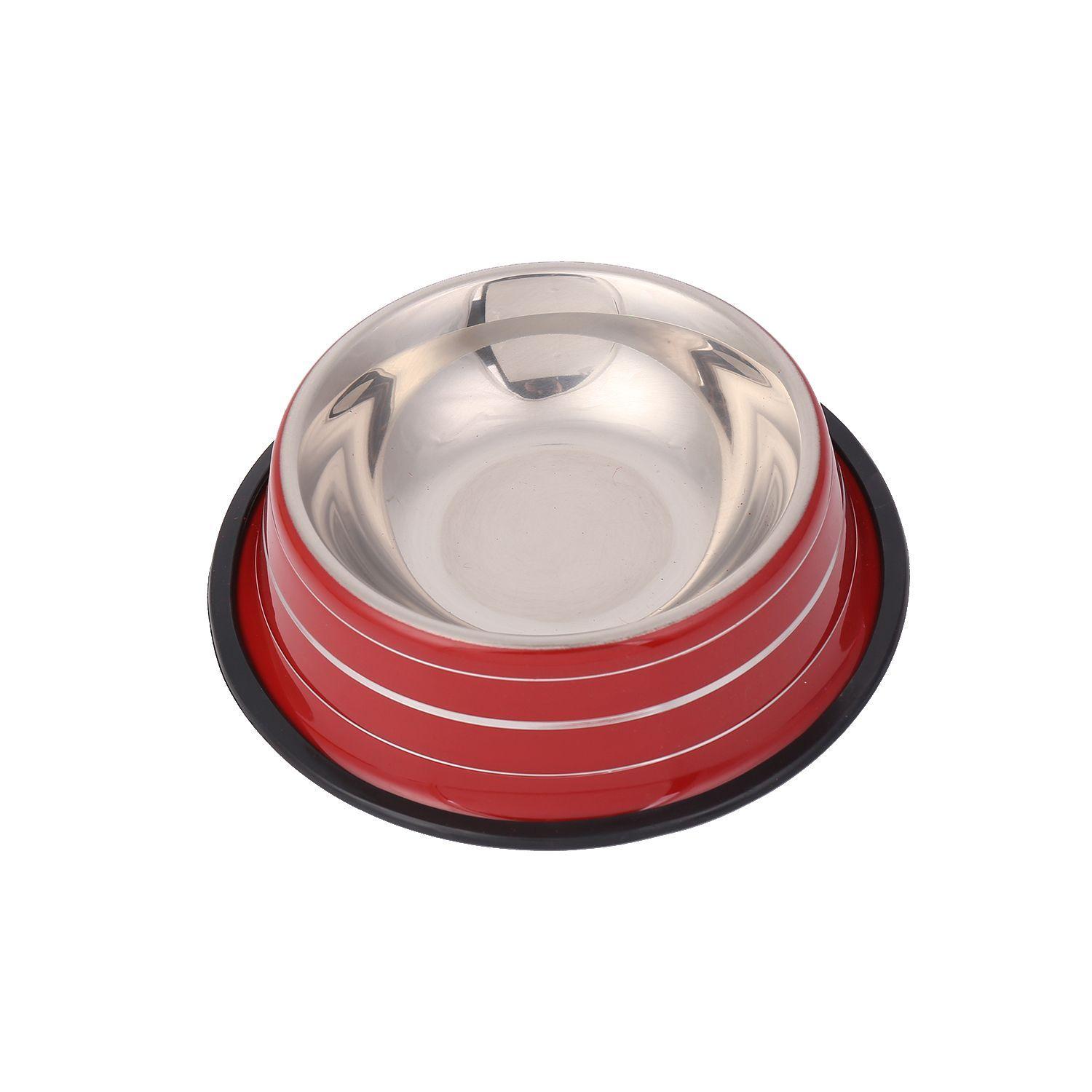 Plato Antideslizante Para Mascotas Extra Grande Rojo-2