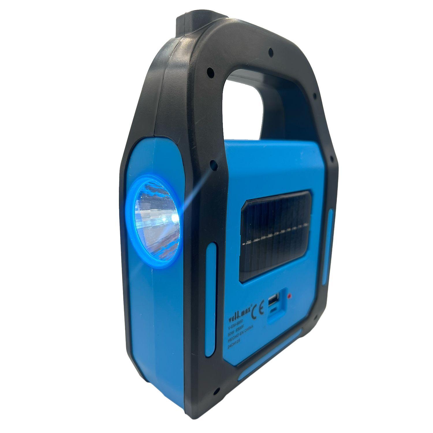 Linterna LED Solar 3 en 1 USB/C Recargable Luz Fría-6