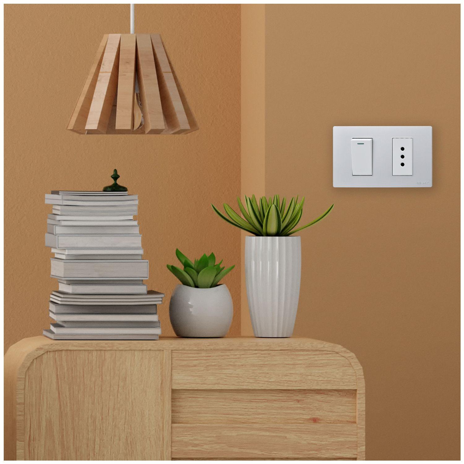 Pack 10 Interruptor 1* 9/12 16A y Tomacorriente 1* 10A - Gris - Blanco-4