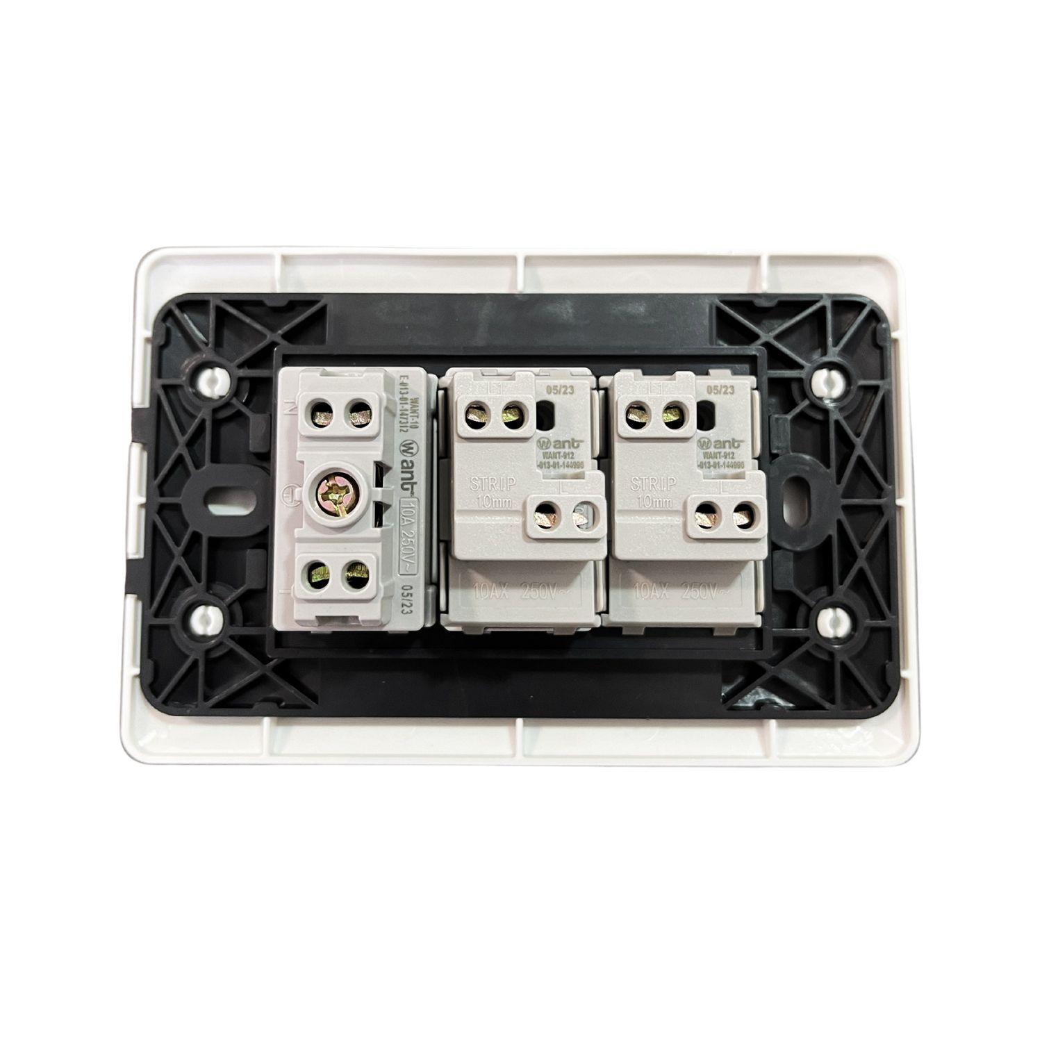 Pack 5 Tomacorriente 10/16A 250V + Interruptor 9/12 10A-4