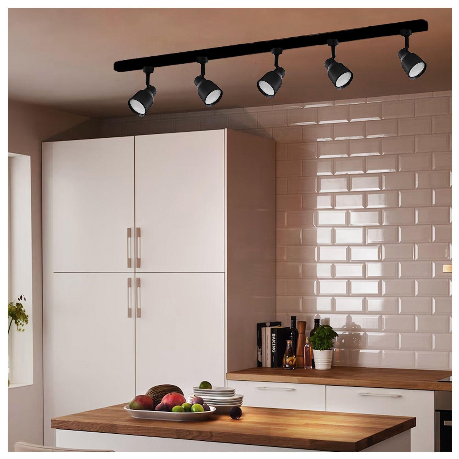 Foco LED Riel Porta GU-10 Round Negro Incluye  Ampolleta -3