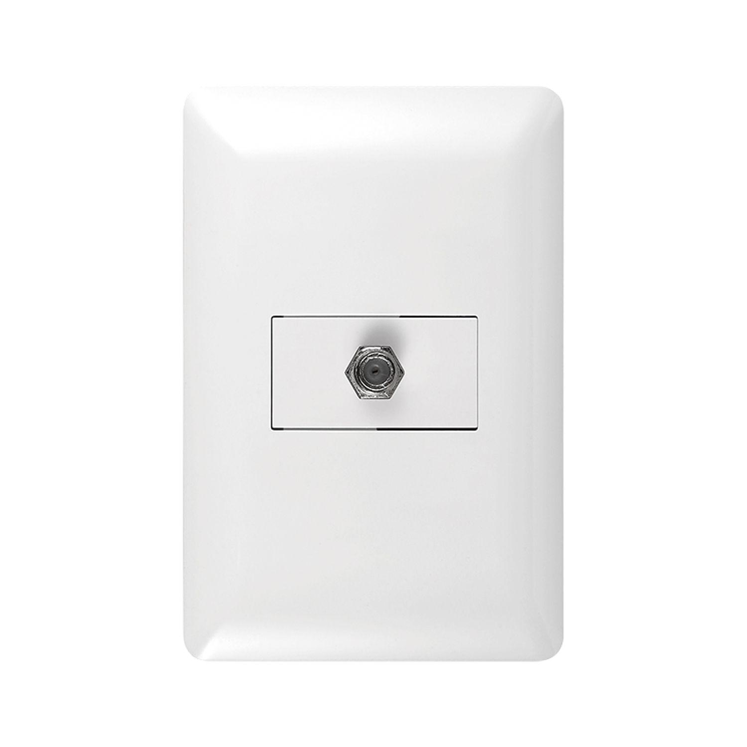Pack 5 Toma Coaxial RG6 TV Blanco-2