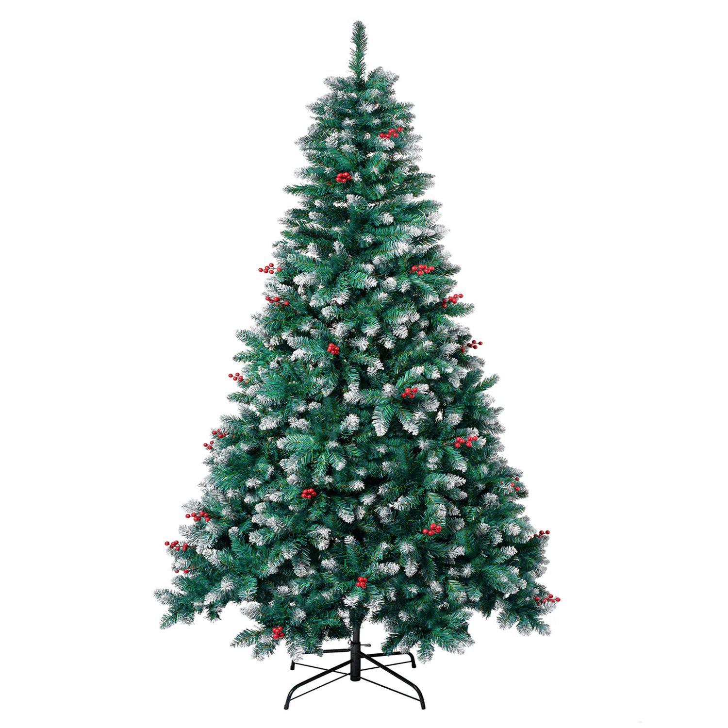 Árbol de Navidad 240 cms semi nevado con decoración-0